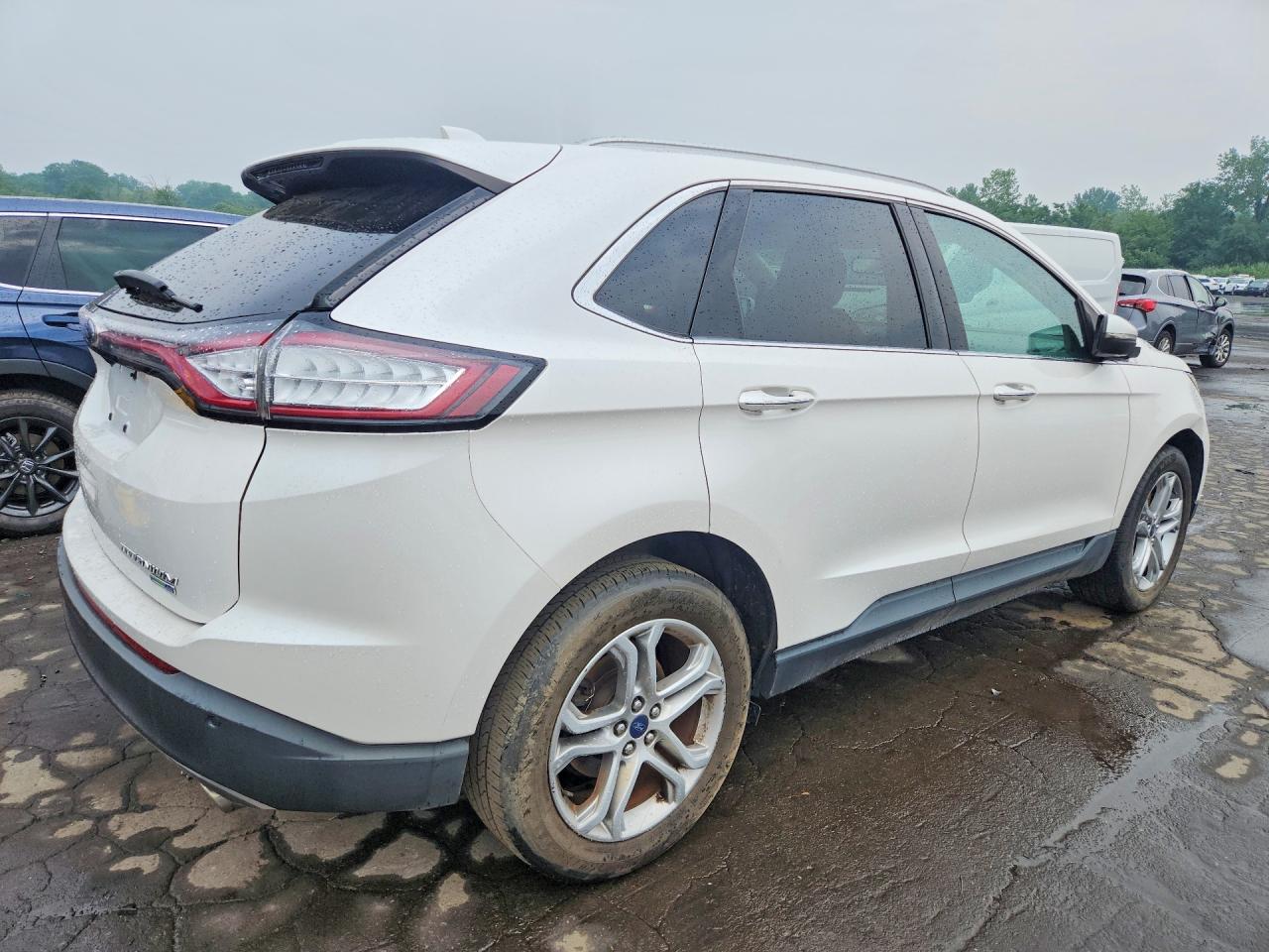 2015 Ford Edge Titanium White vin: 2FMTK4K97FBB62012