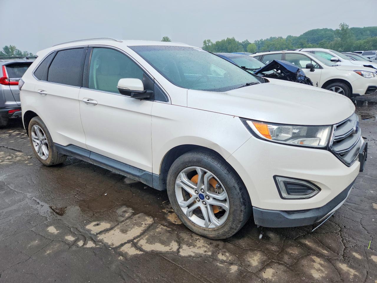 2015 Ford Edge Titanium White vin: 2FMTK4K97FBB62012