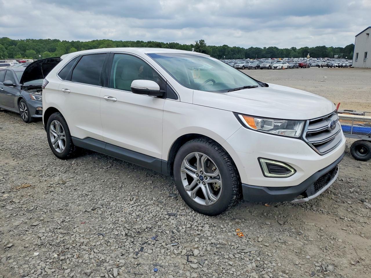 2015 Ford Edge Titanium White vin: 2FMTK4K97FBB68490