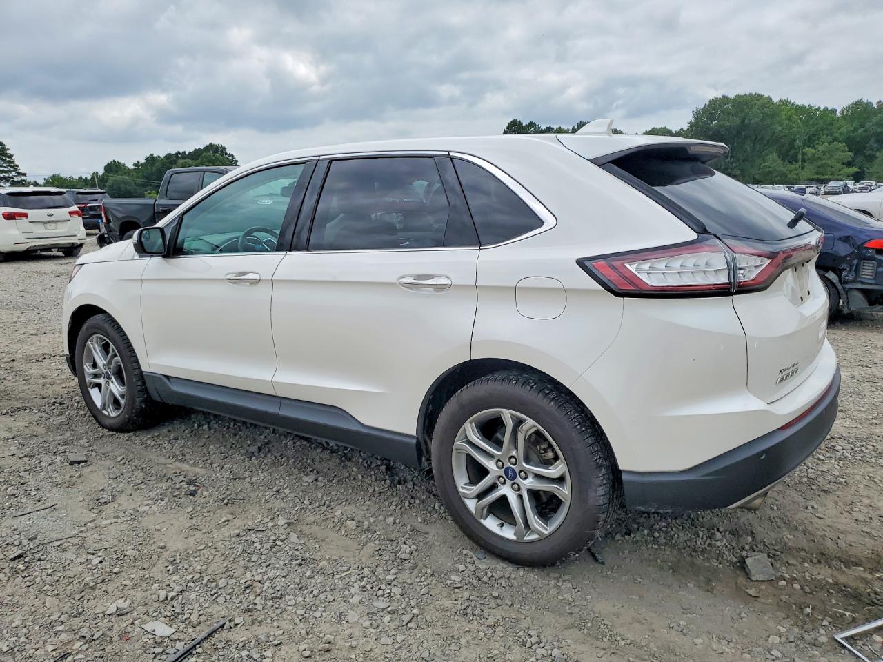 2015 Ford Edge Titanium White vin: 2FMTK4K97FBB68490