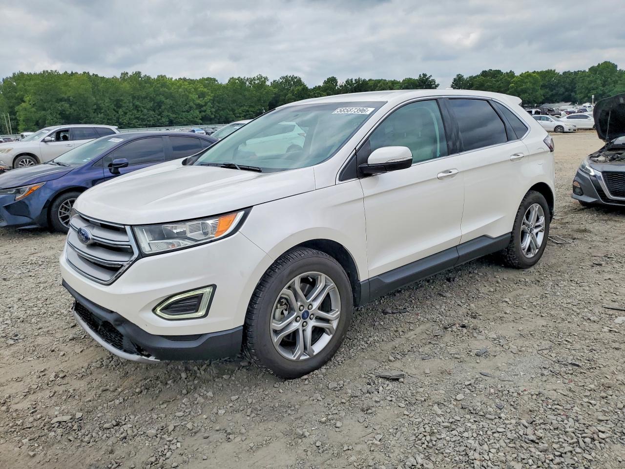 2015 Ford Edge Titanium White vin: 2FMTK4K97FBB68490