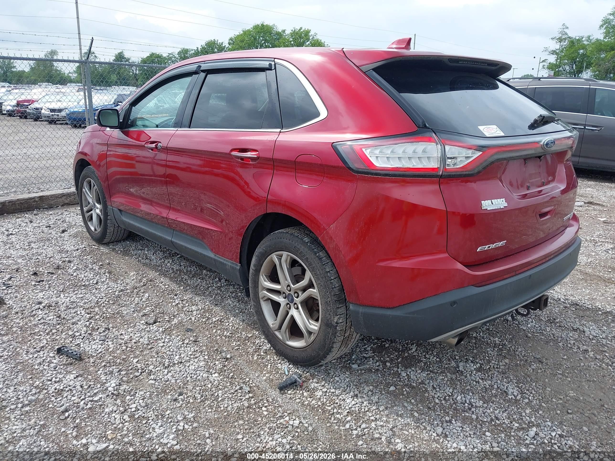 2015 Ford Edge Titanium Red vin: 2FMTK4K98FBB03485