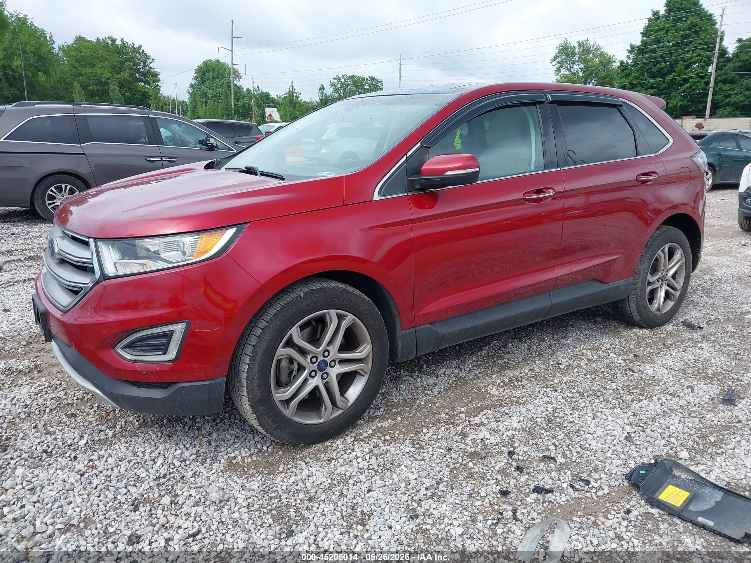 2015 Ford Edge Titanium Red vin: 2FMTK4K98FBB03485