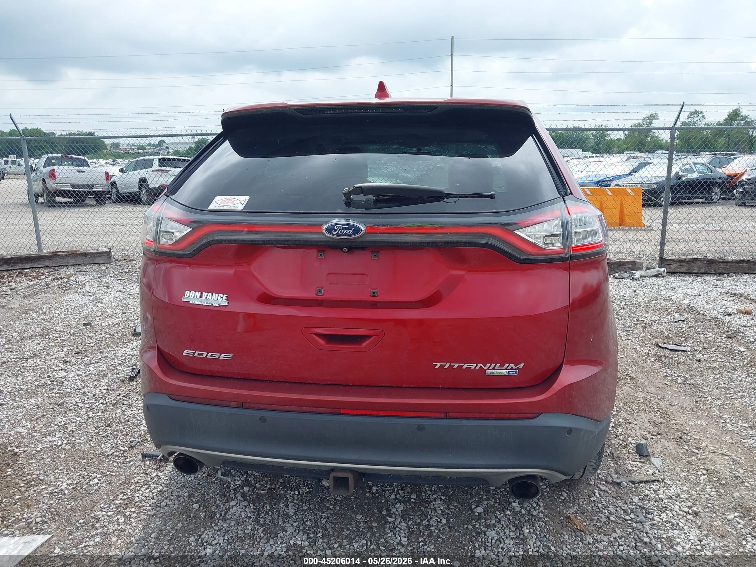 2015 Ford Edge Titanium Red vin: 2FMTK4K98FBB03485