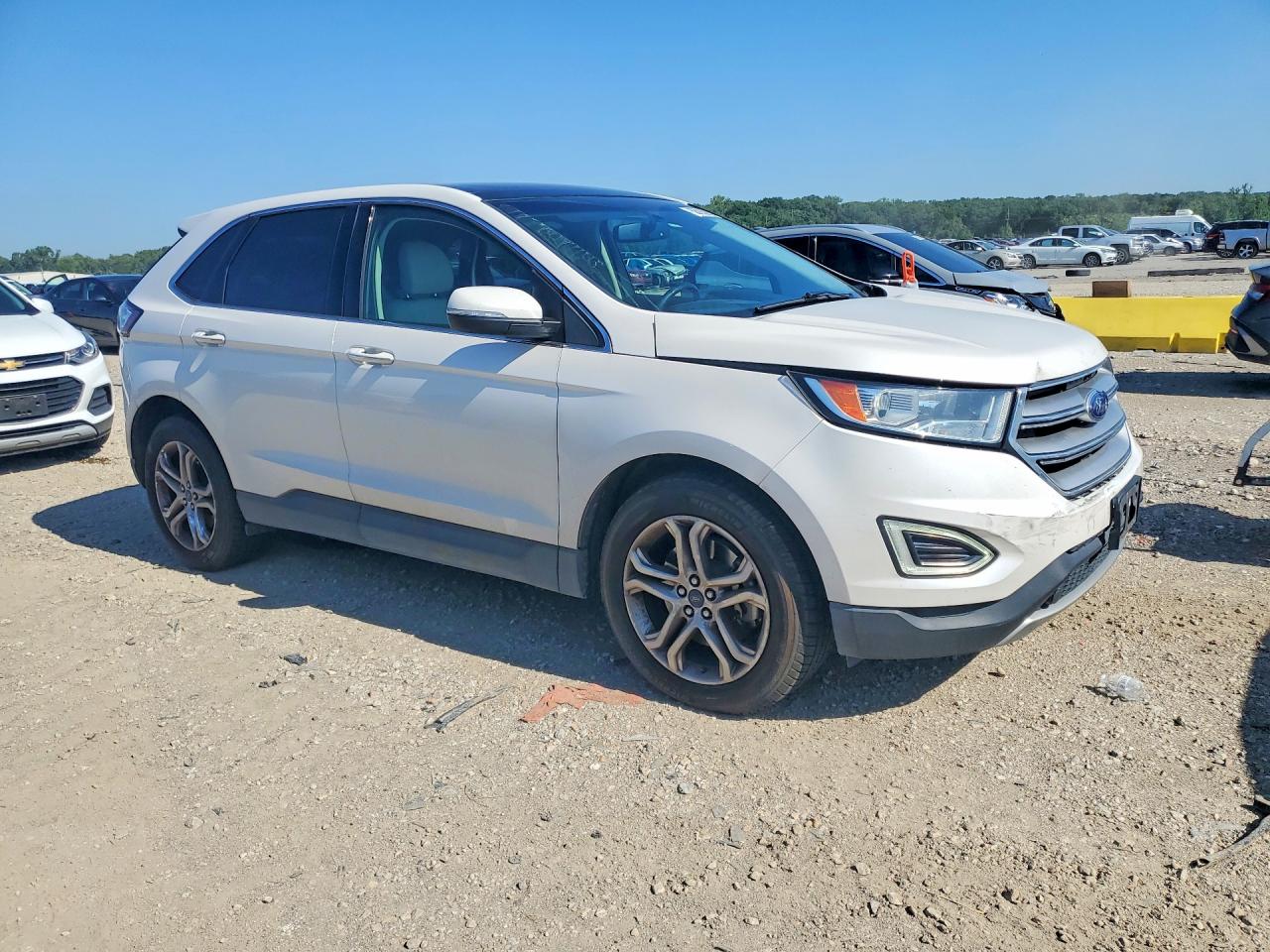 2015 Ford Edge Titanium White vin: 2FMTK4K98FBB55764