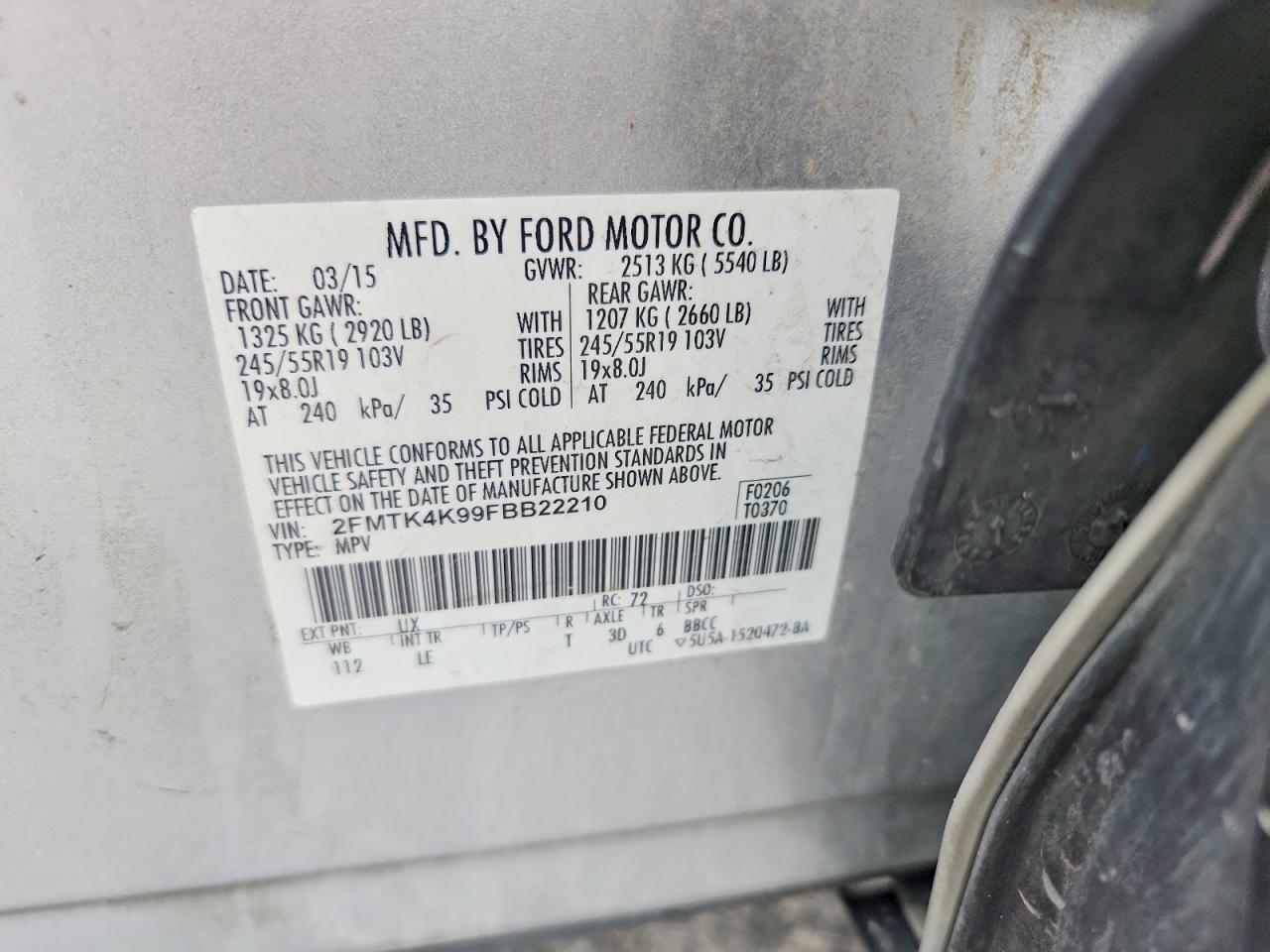 2015 Ford Edge Titanium Silver vin: 2FMTK4K99FBB22210