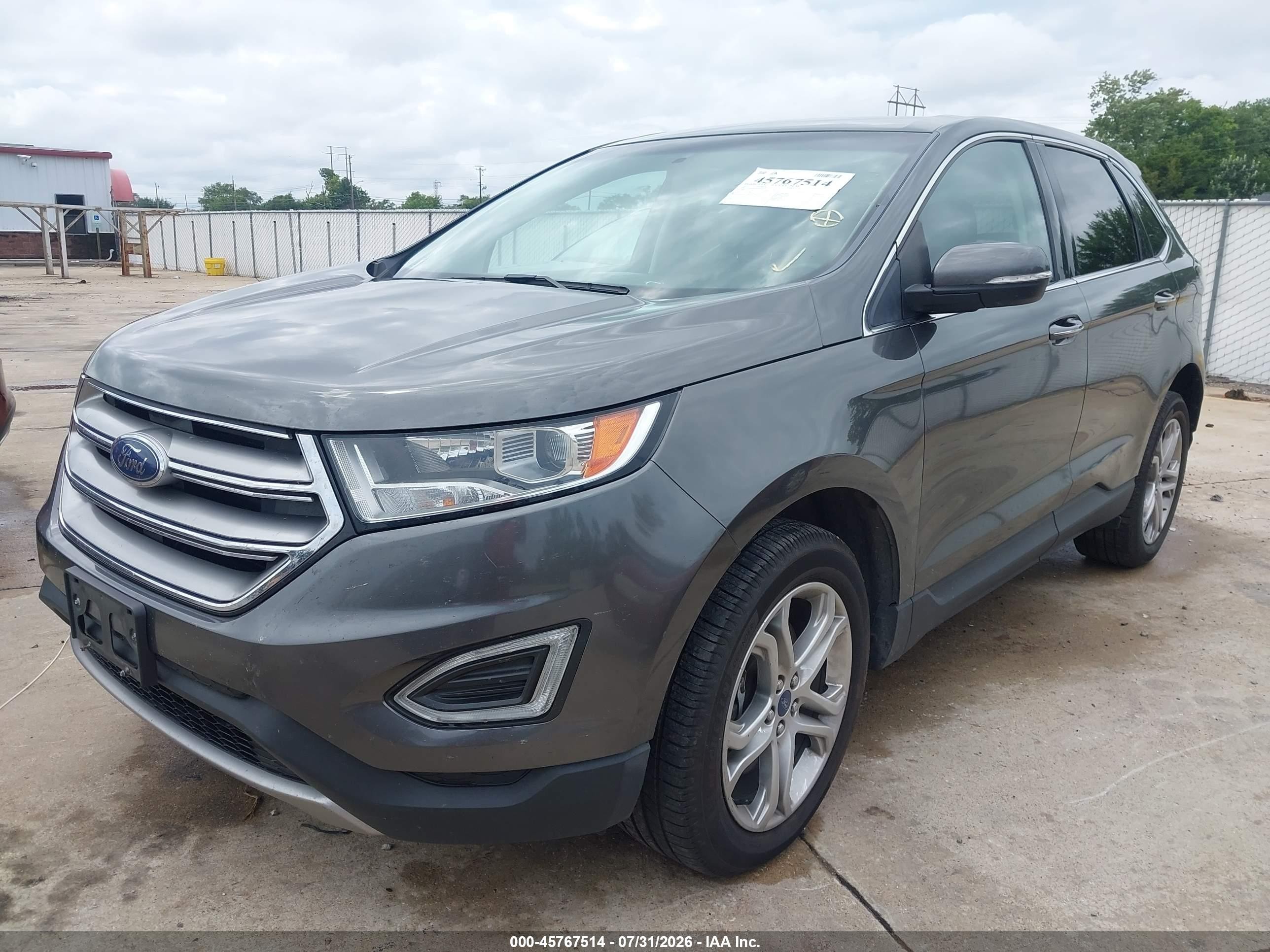 2015 Ford Edge Titanium Gray vin: 2FMTK4K99FBB61430