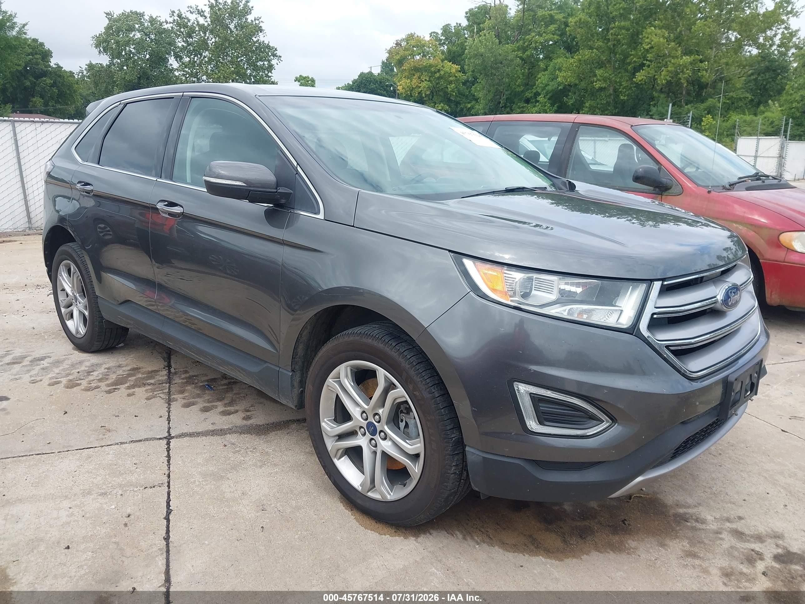 2015 Ford Edge Titanium Gray vin: 2FMTK4K99FBB61430