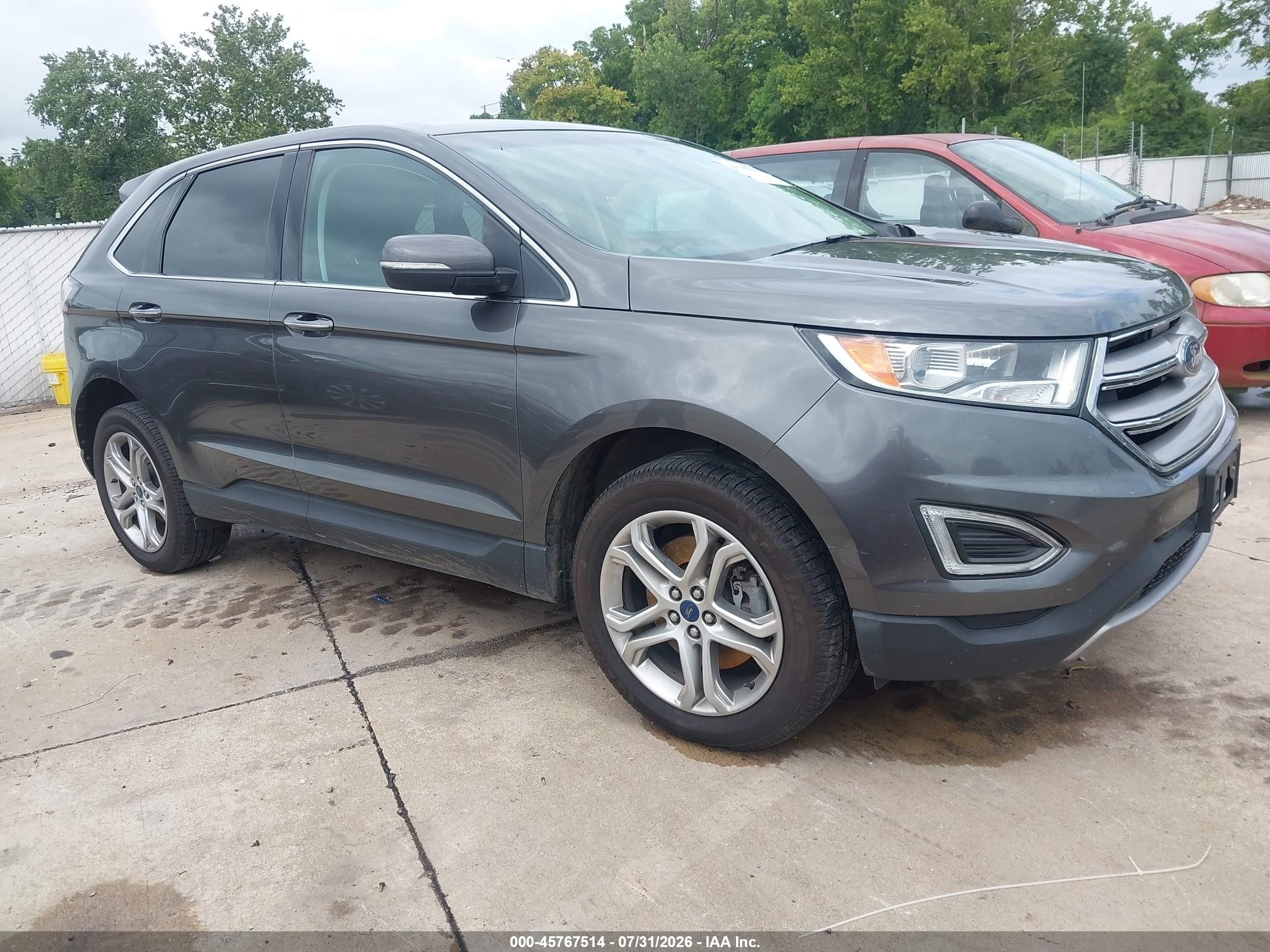 2015 Ford Edge Titanium Gray vin: 2FMTK4K99FBB61430