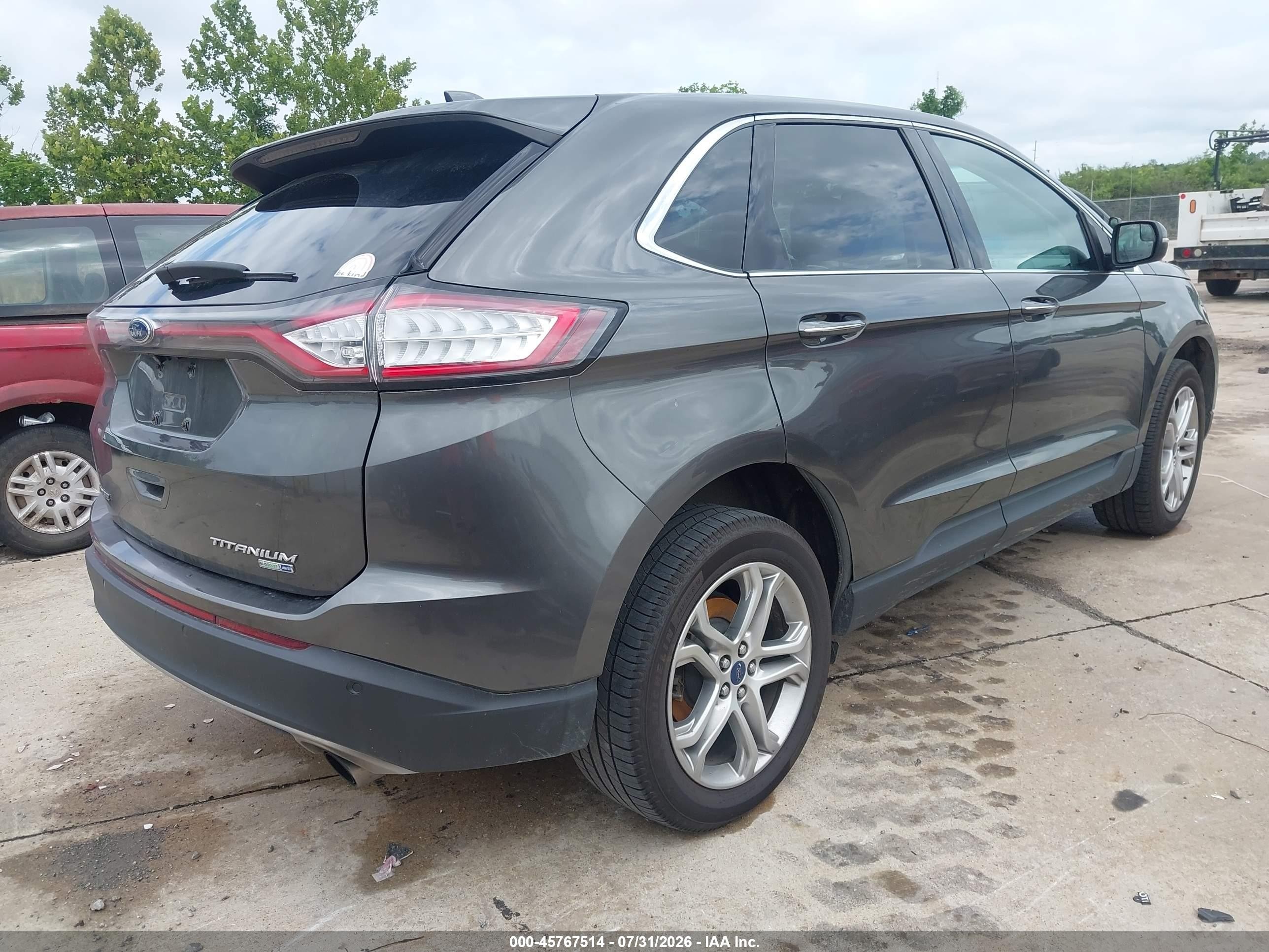 2015 Ford Edge Titanium Gray vin: 2FMTK4K99FBB61430