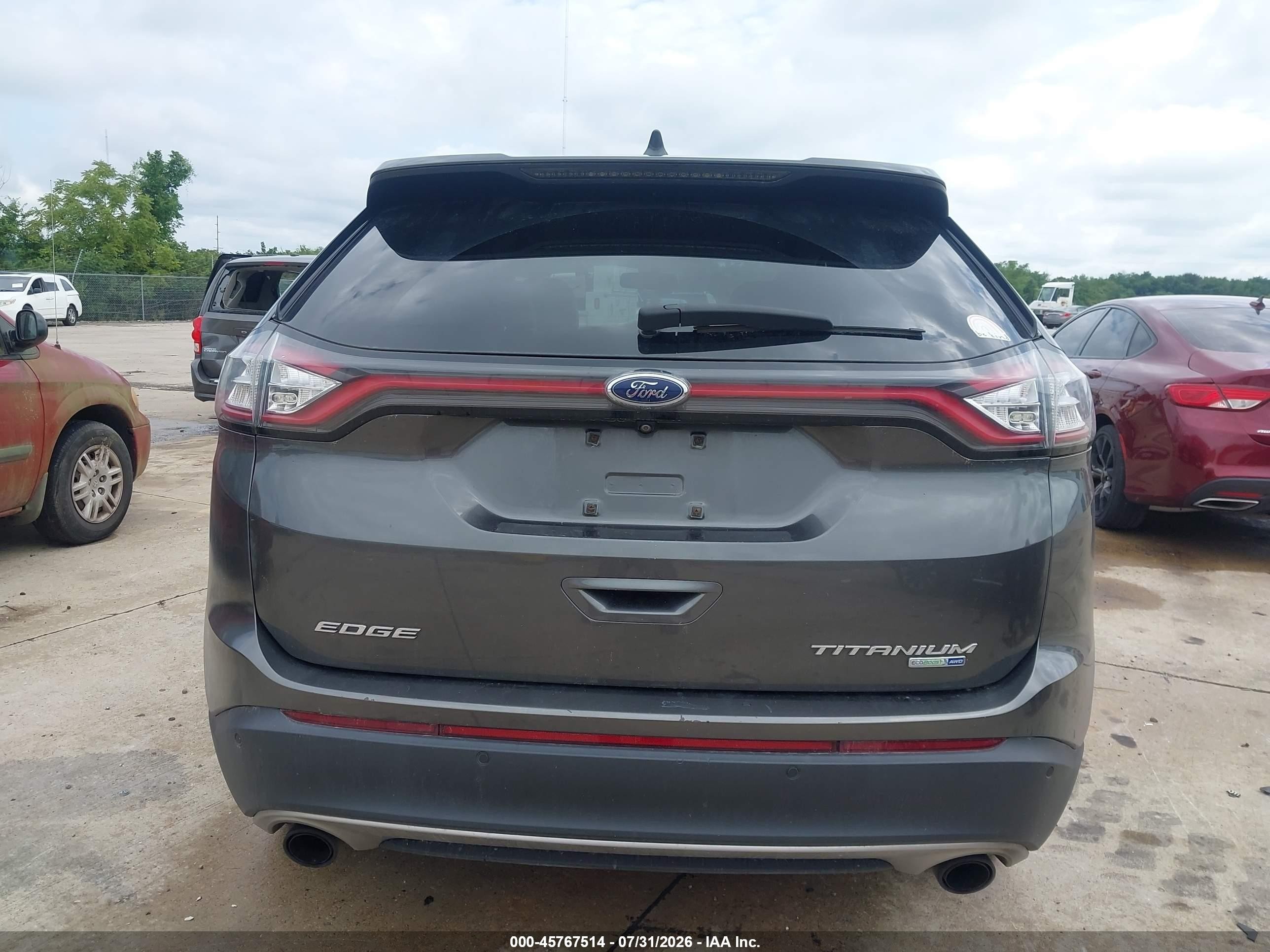 2015 Ford Edge Titanium Gray vin: 2FMTK4K99FBB61430