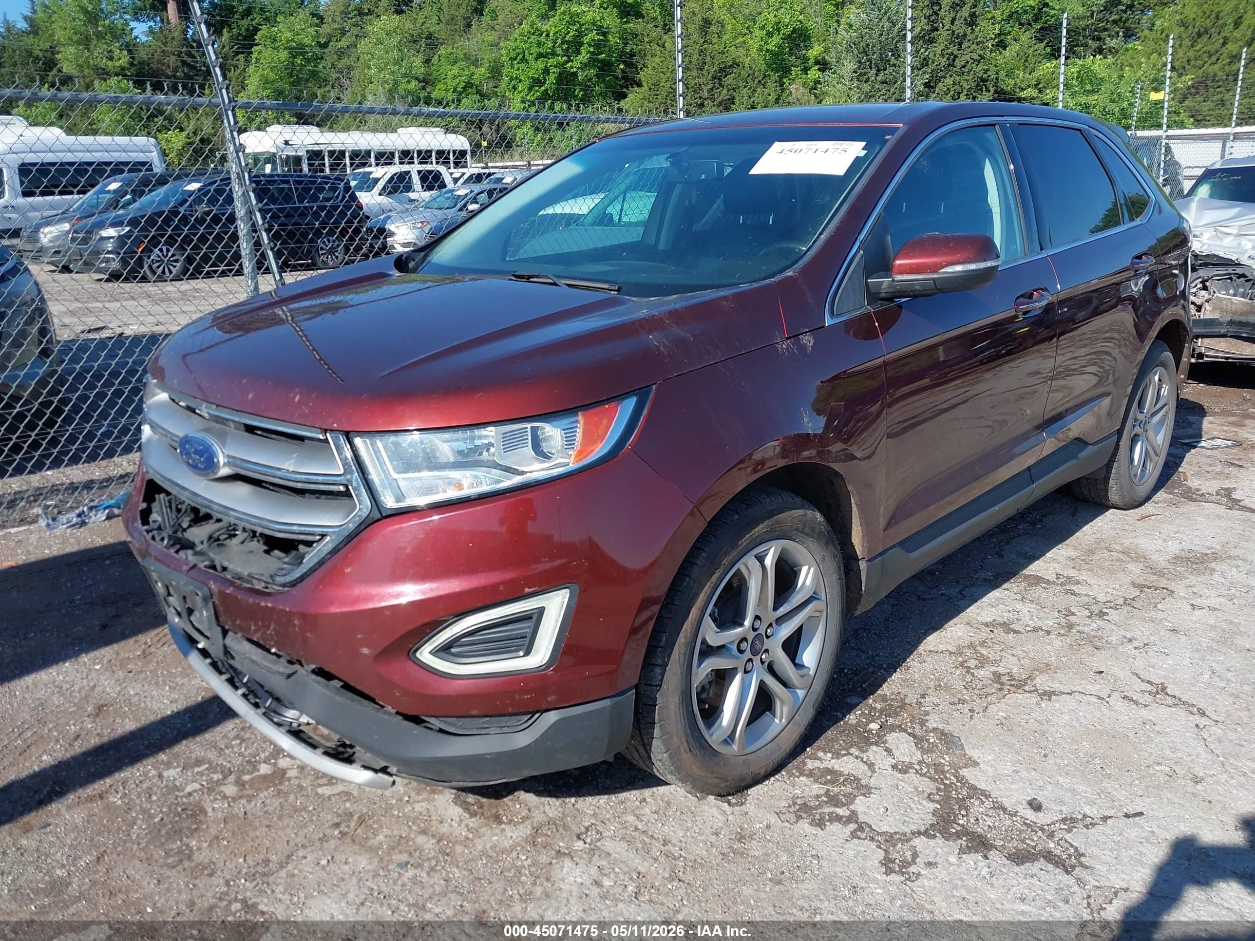 2015 Ford Edge Titanium Red vin: 2FMTK4K9XFBB21857