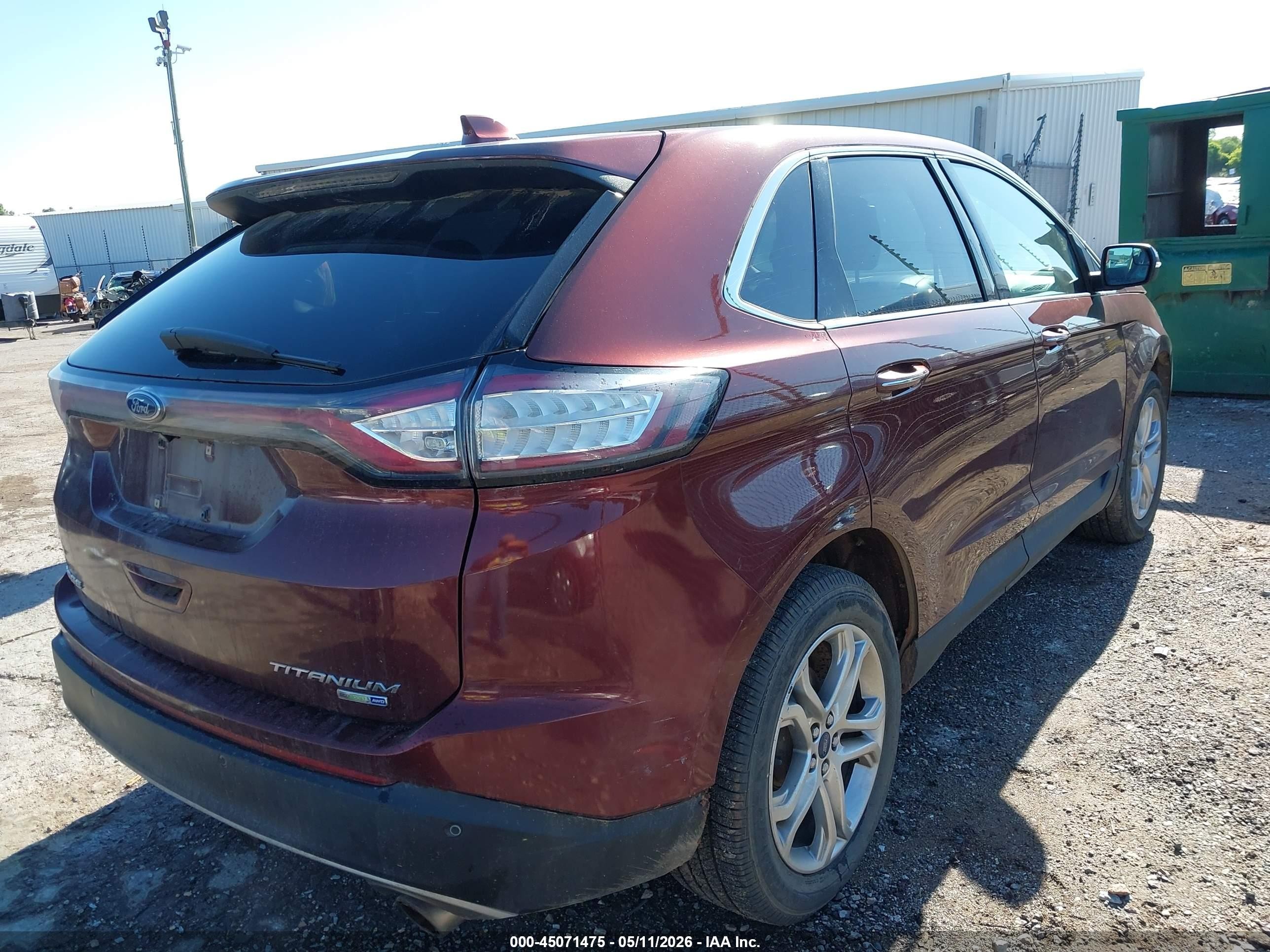2015 Ford Edge Titanium Red vin: 2FMTK4K9XFBB21857