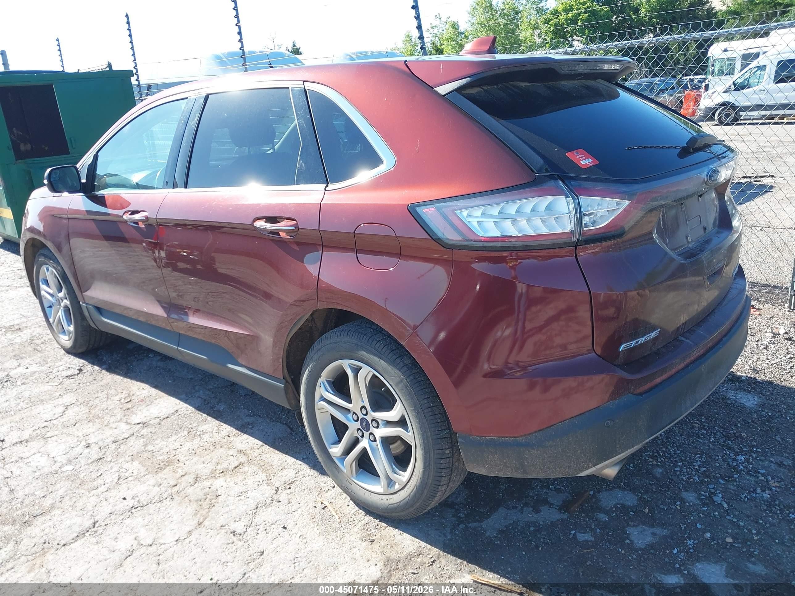 2015 Ford Edge Titanium Red vin: 2FMTK4K9XFBB21857