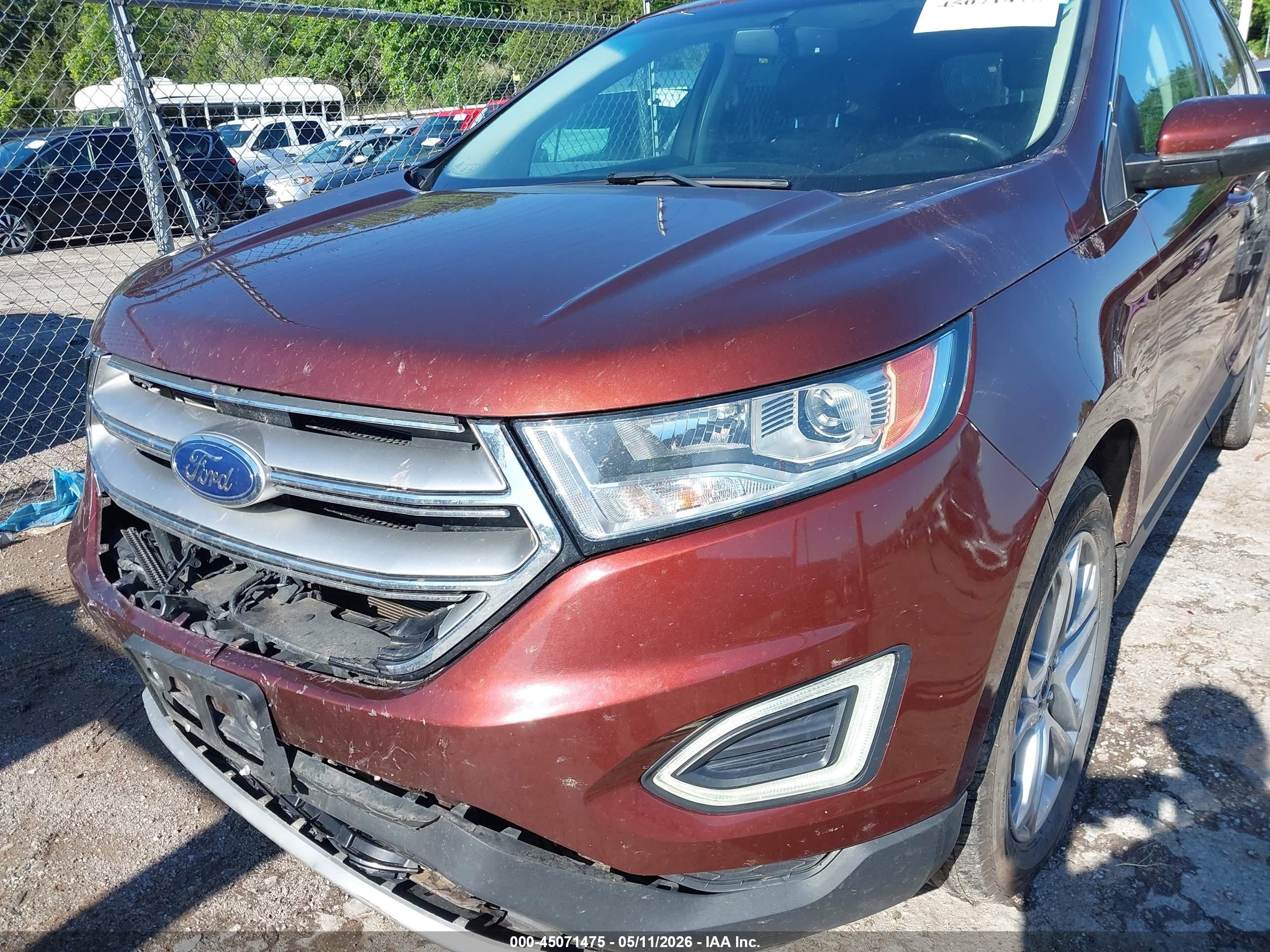 2015 Ford Edge Titanium Red vin: 2FMTK4K9XFBB21857