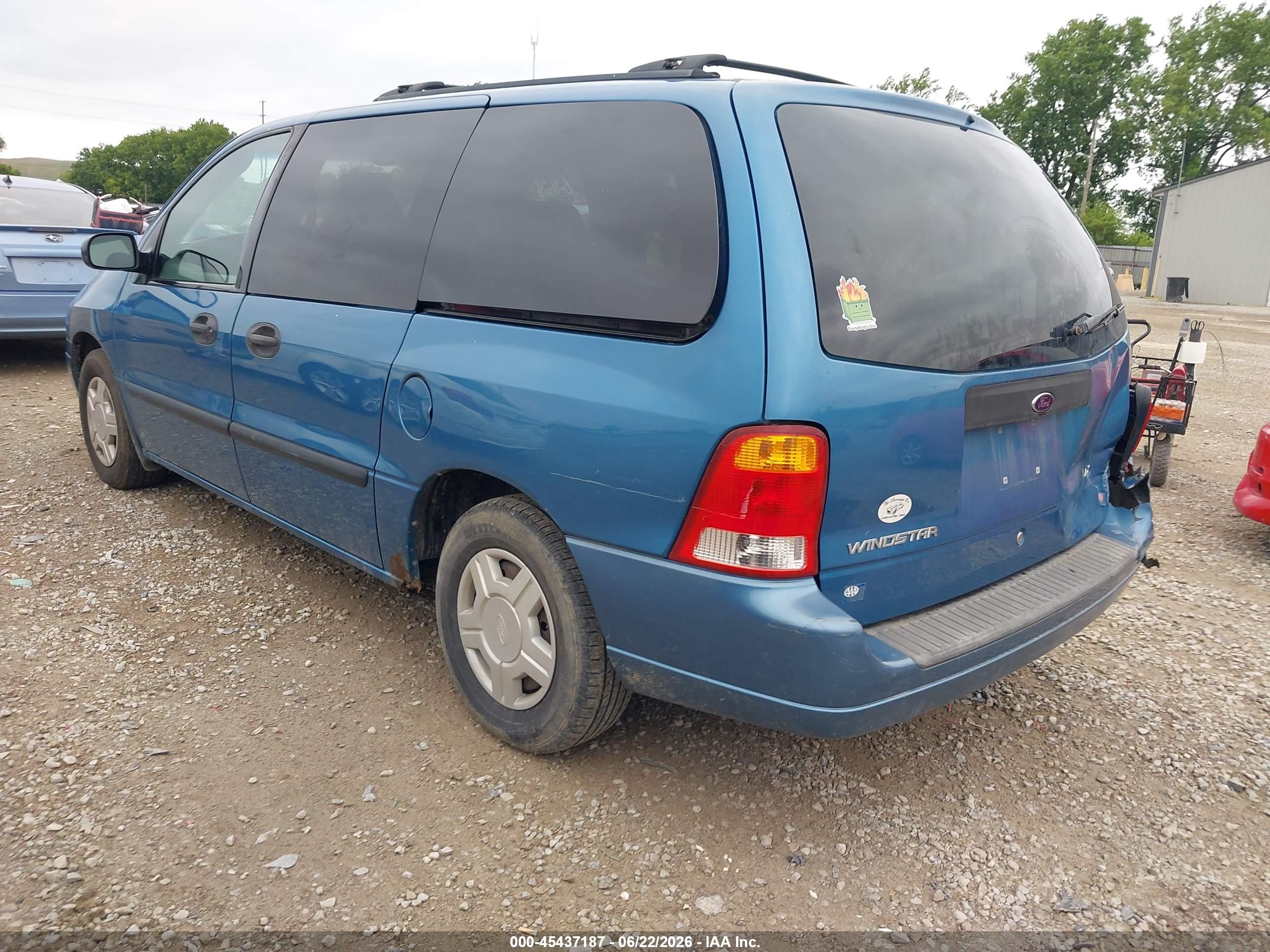 2003 Ford Windstar Lx Blue vin: 2FMZA51403BB93400