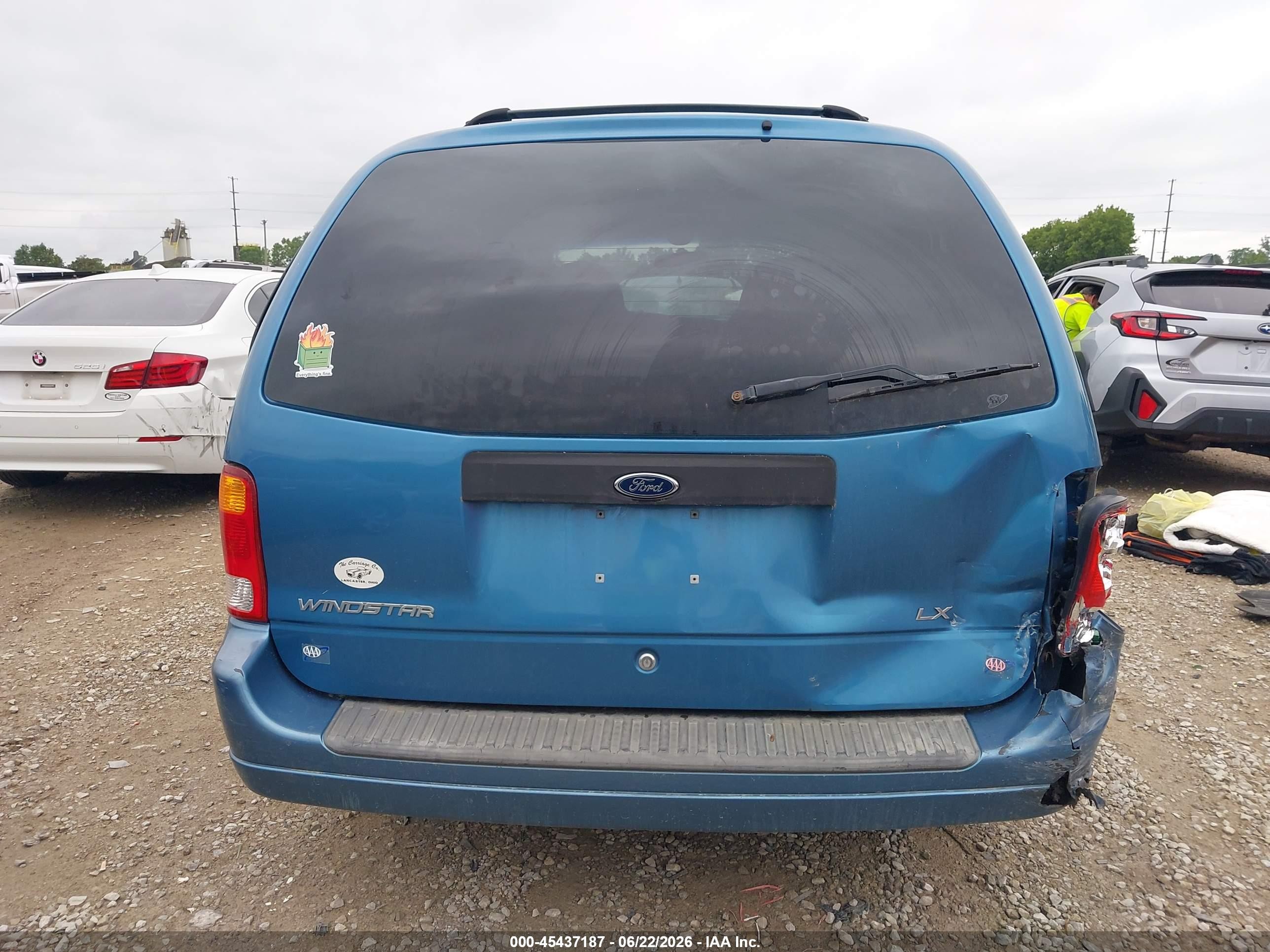 2003 Ford Windstar Lx Blue vin: 2FMZA51403BB93400
