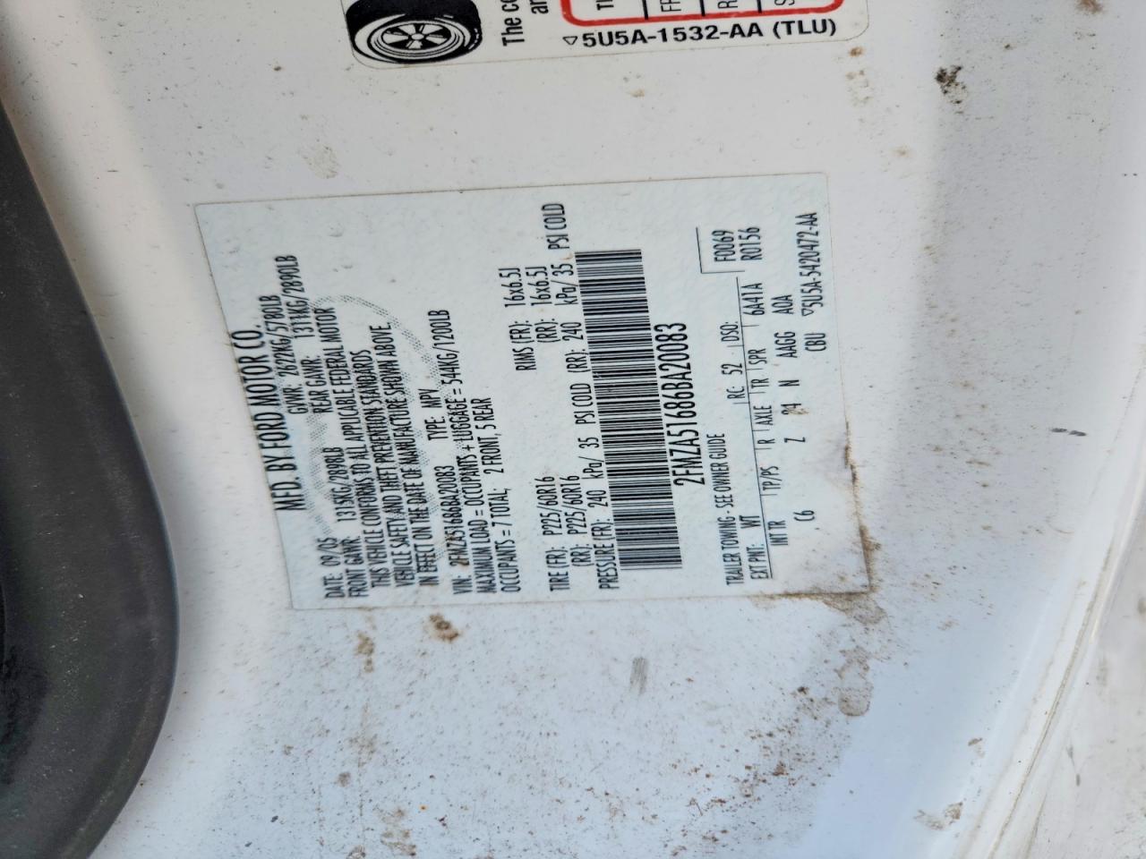 2006 Ford Freestar Se White vin: 2FMZA51686BA20083