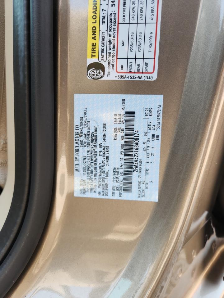 2006 Ford Freestar Sel Tan vin: 2FMZA52216BA08174