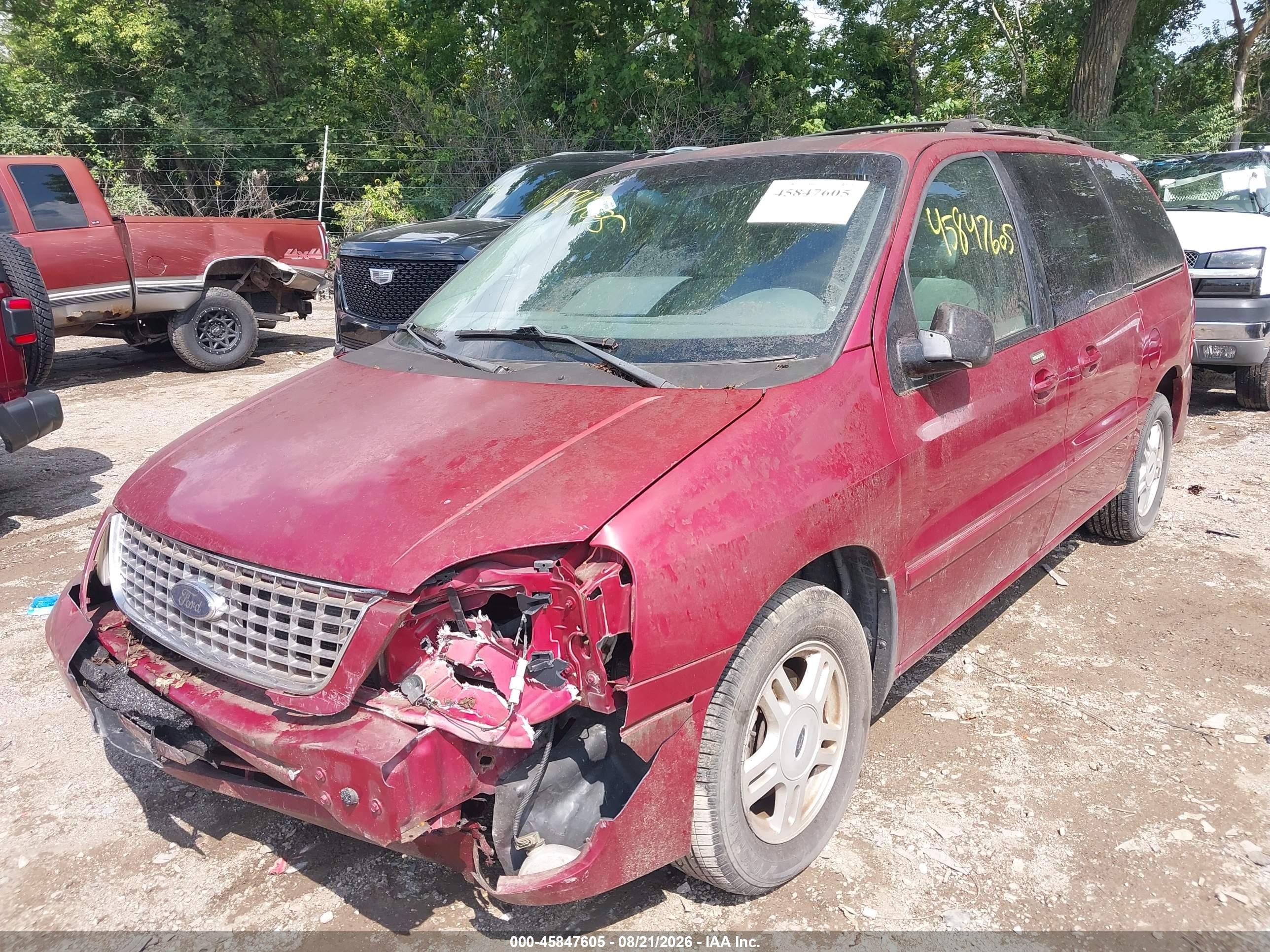 2005 Ford Freestar Sel Red vin: 2FMZA52245BA83885