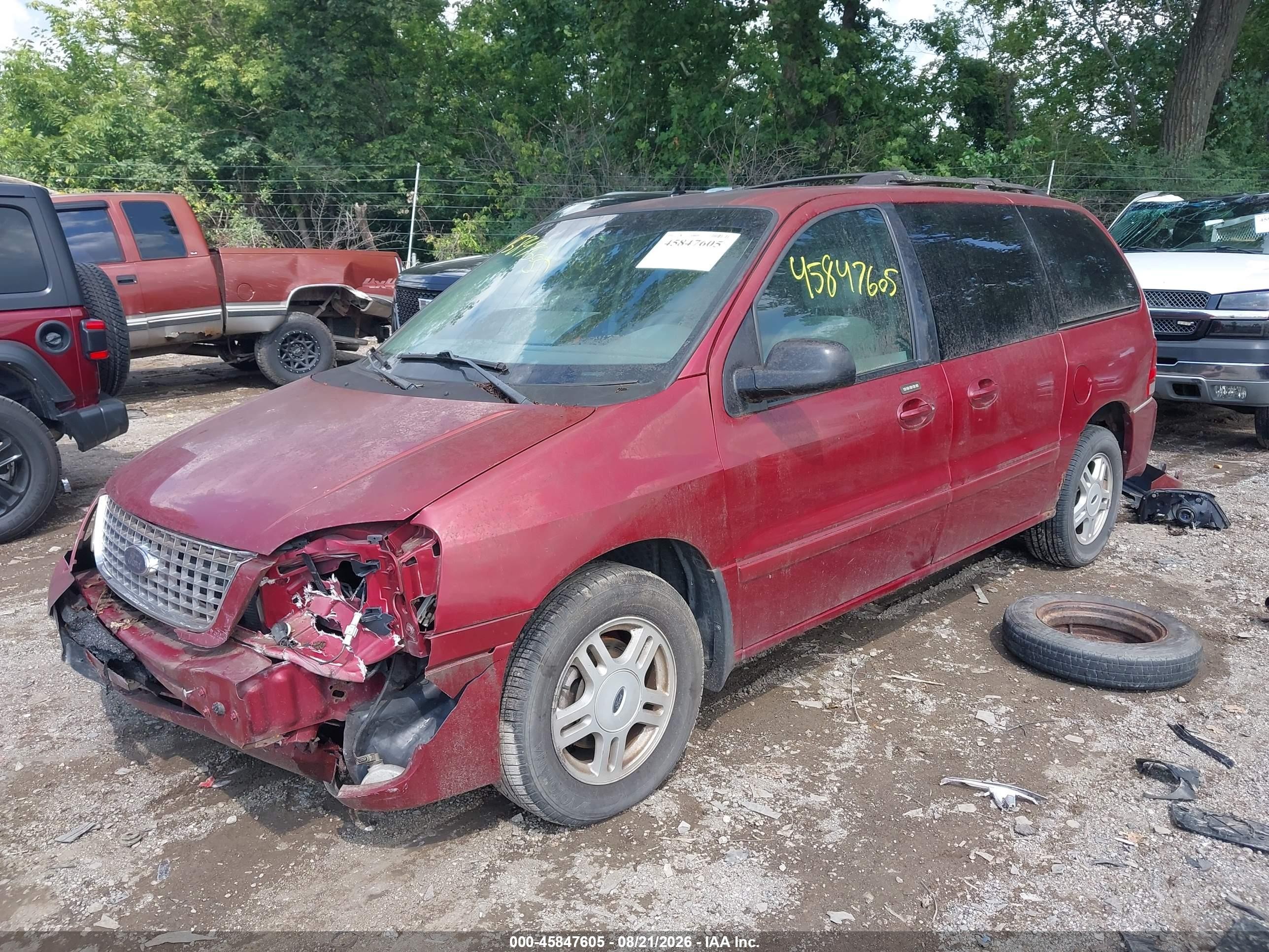 2005 Ford Freestar Sel Red vin: 2FMZA52245BA83885