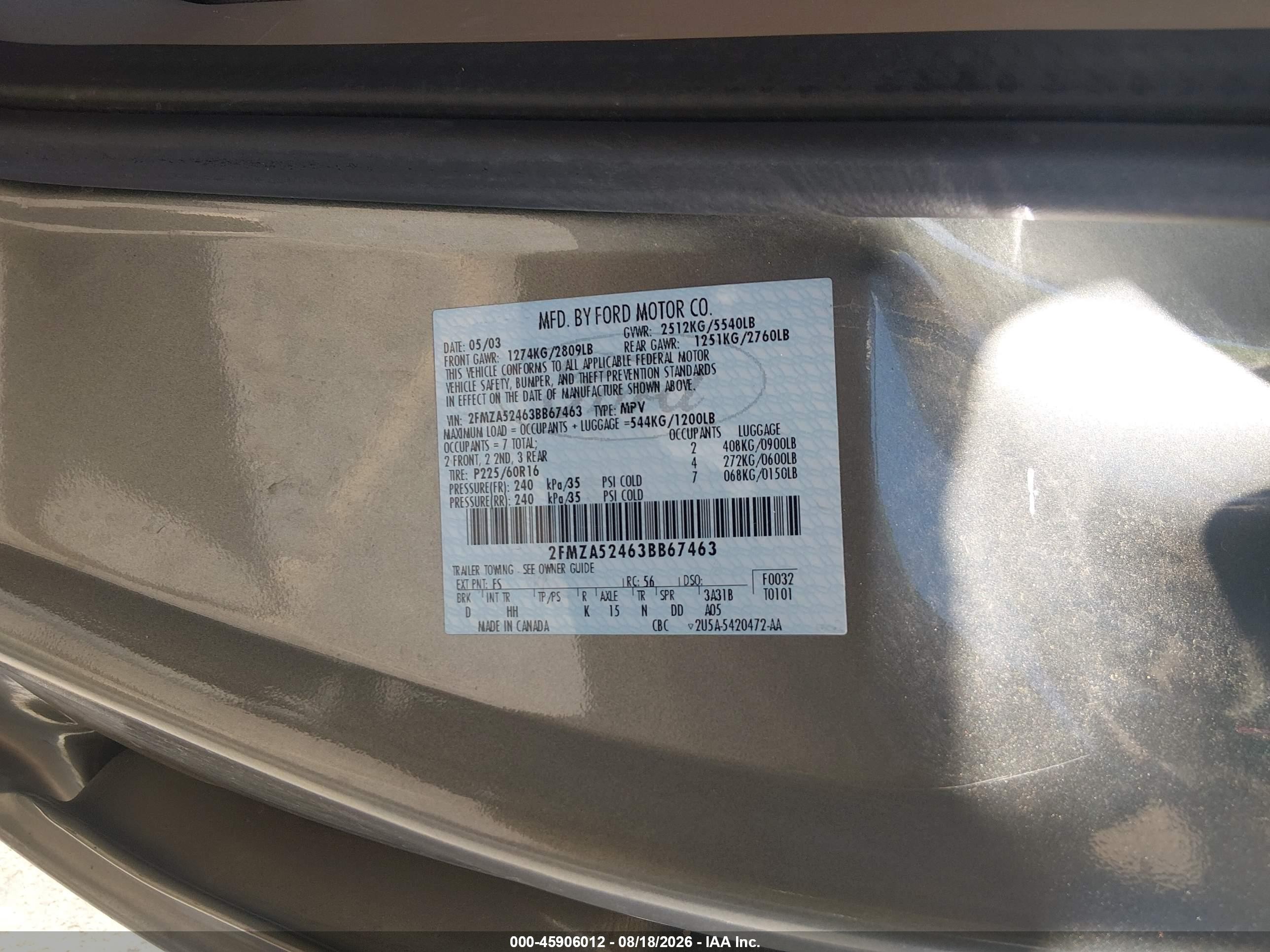 2003 Ford Windstar Se Gray vin: 2FMZA52463BB67463