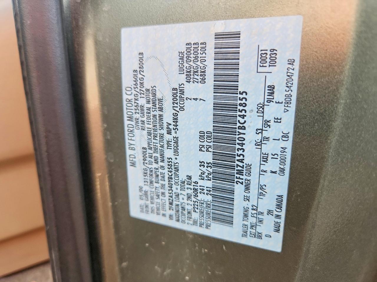 2000 Ford Windstar Sel Beige vin: 2FMZA5340YBC45855