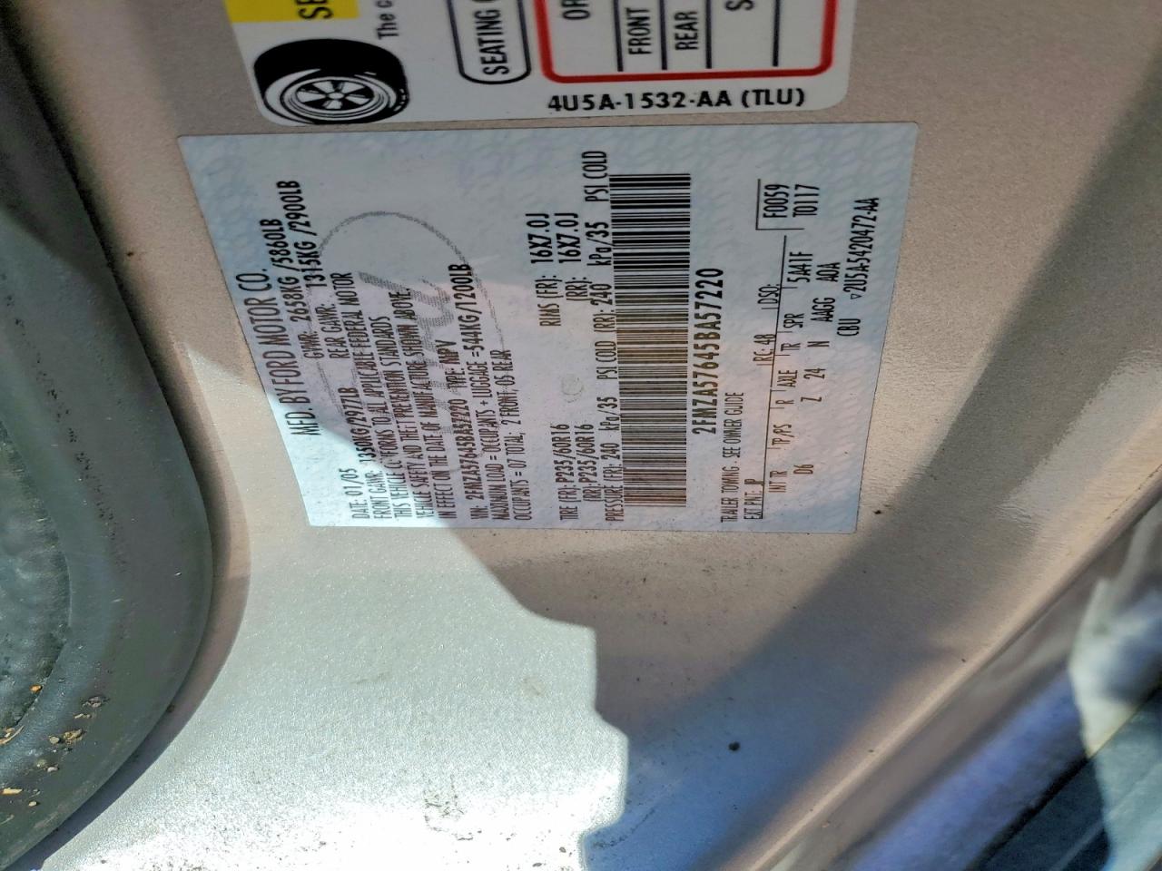 2005 Ford Freestar Ses Серебряный vin: 2FMZA57645BA57220