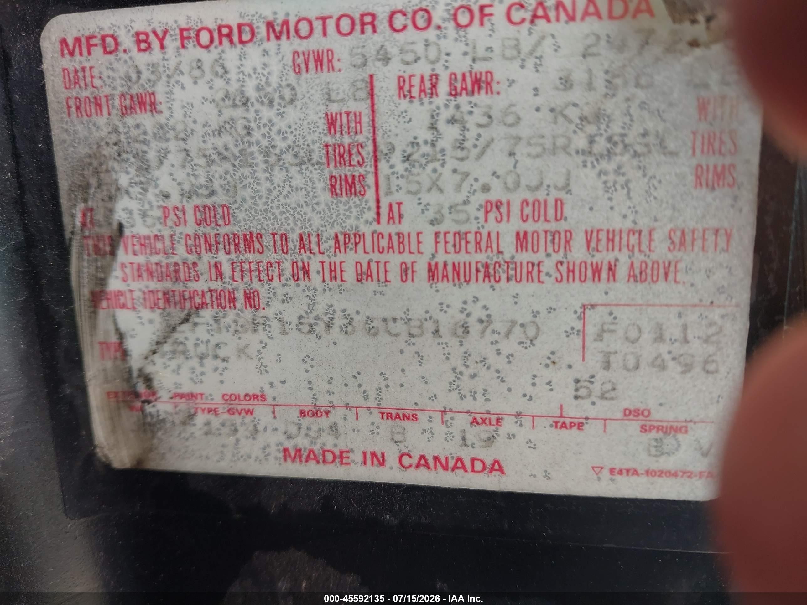 1986 Ford F150   Gray vin: 2FTDF15Y3GCB16770