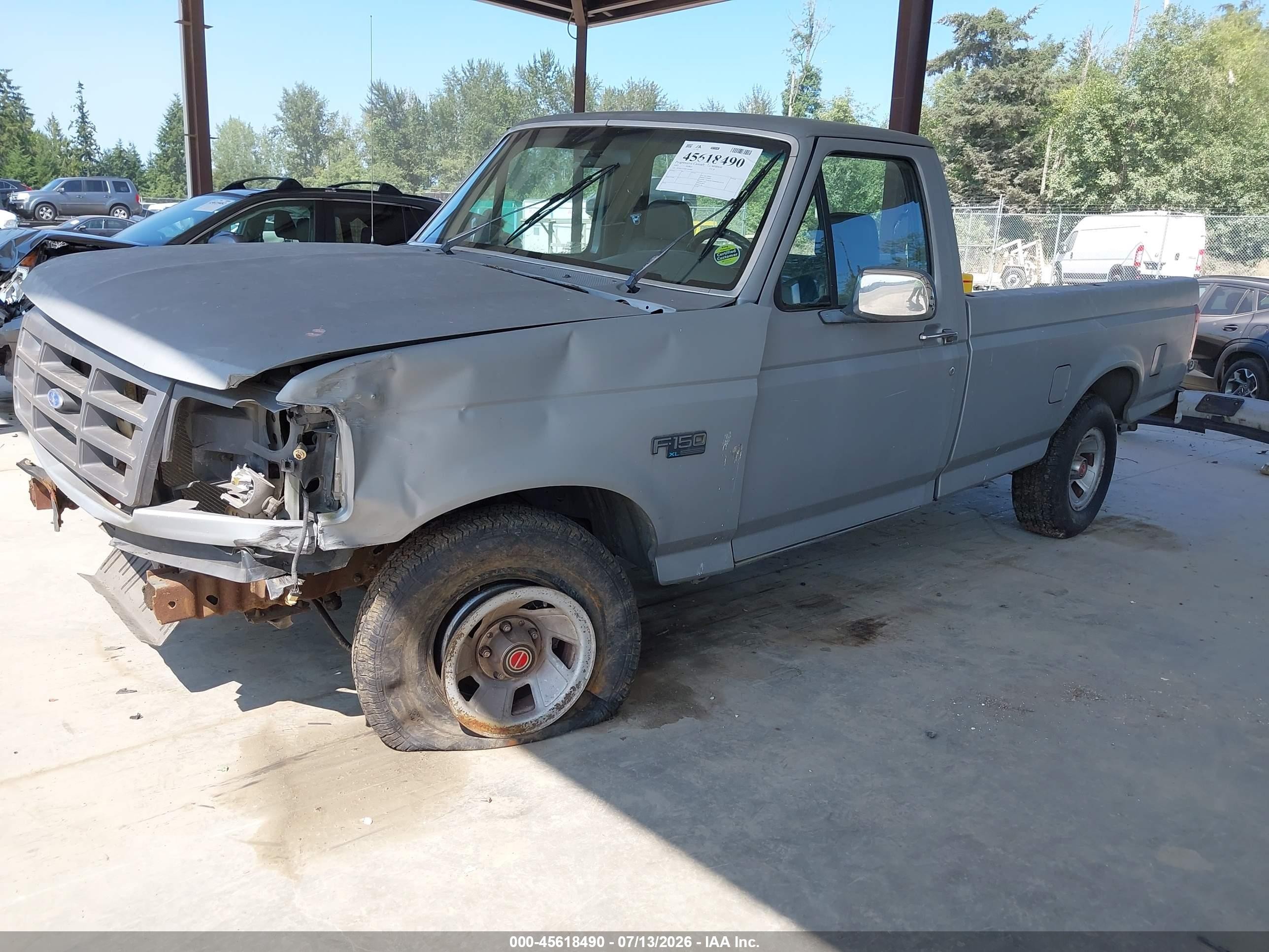 1993 Ford F150 Gray vin: 2FTDF15Y9PCA61886