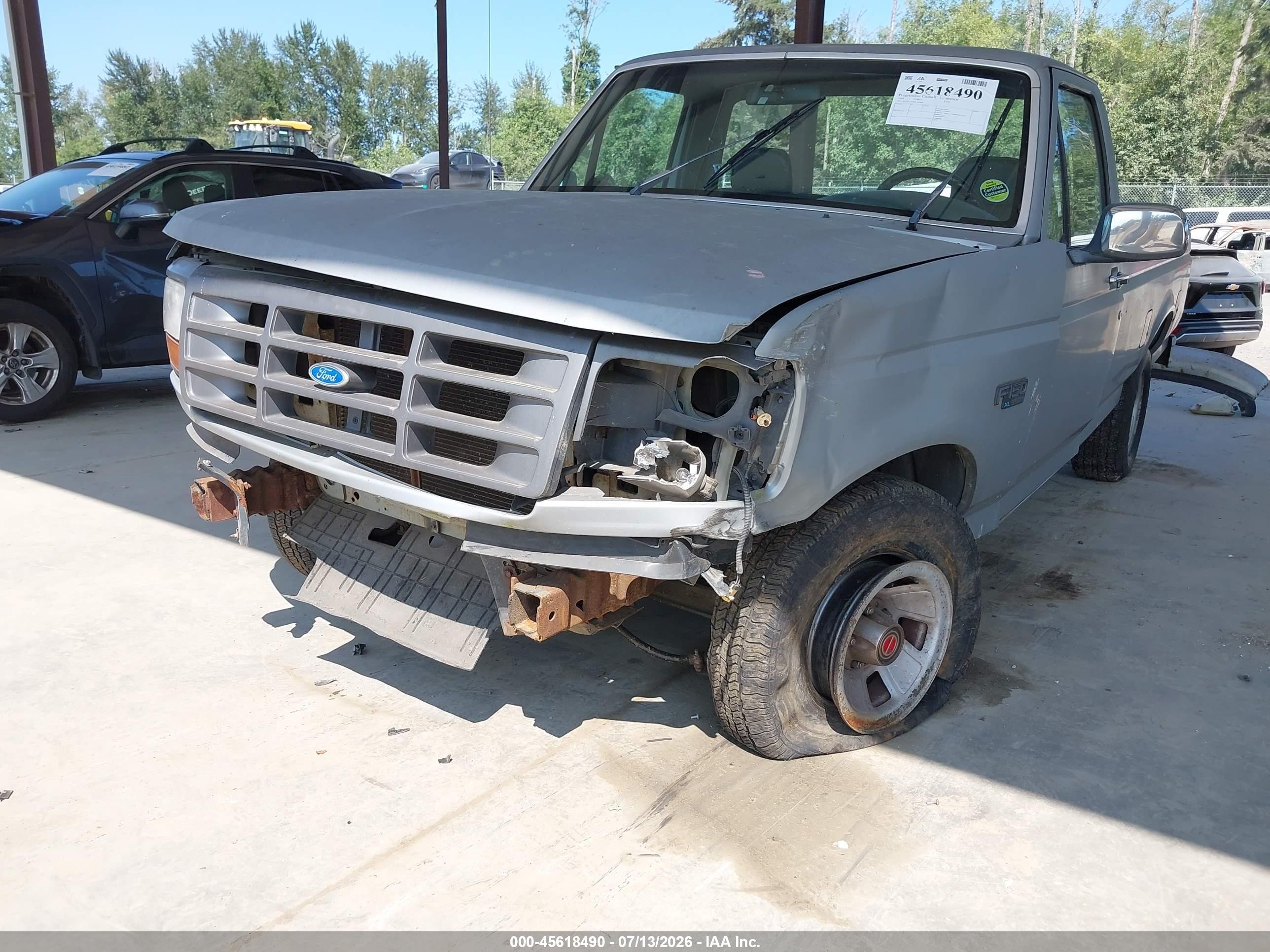 1993 Ford F150 Gray vin: 2FTDF15Y9PCA61886