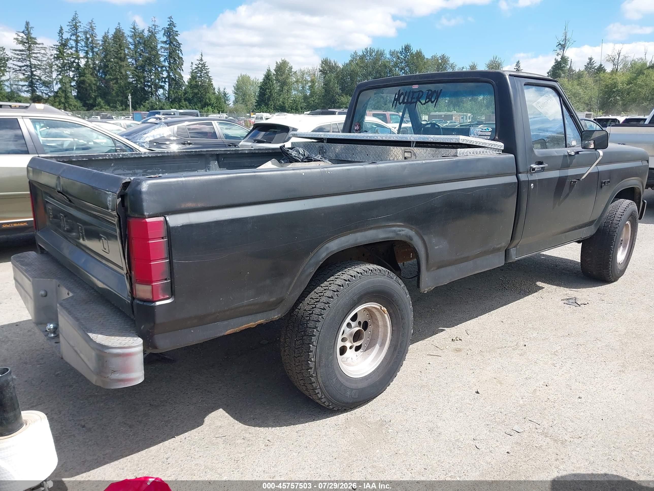 1986 Ford F150 Black vin: 2FTEF14N4GCB49207