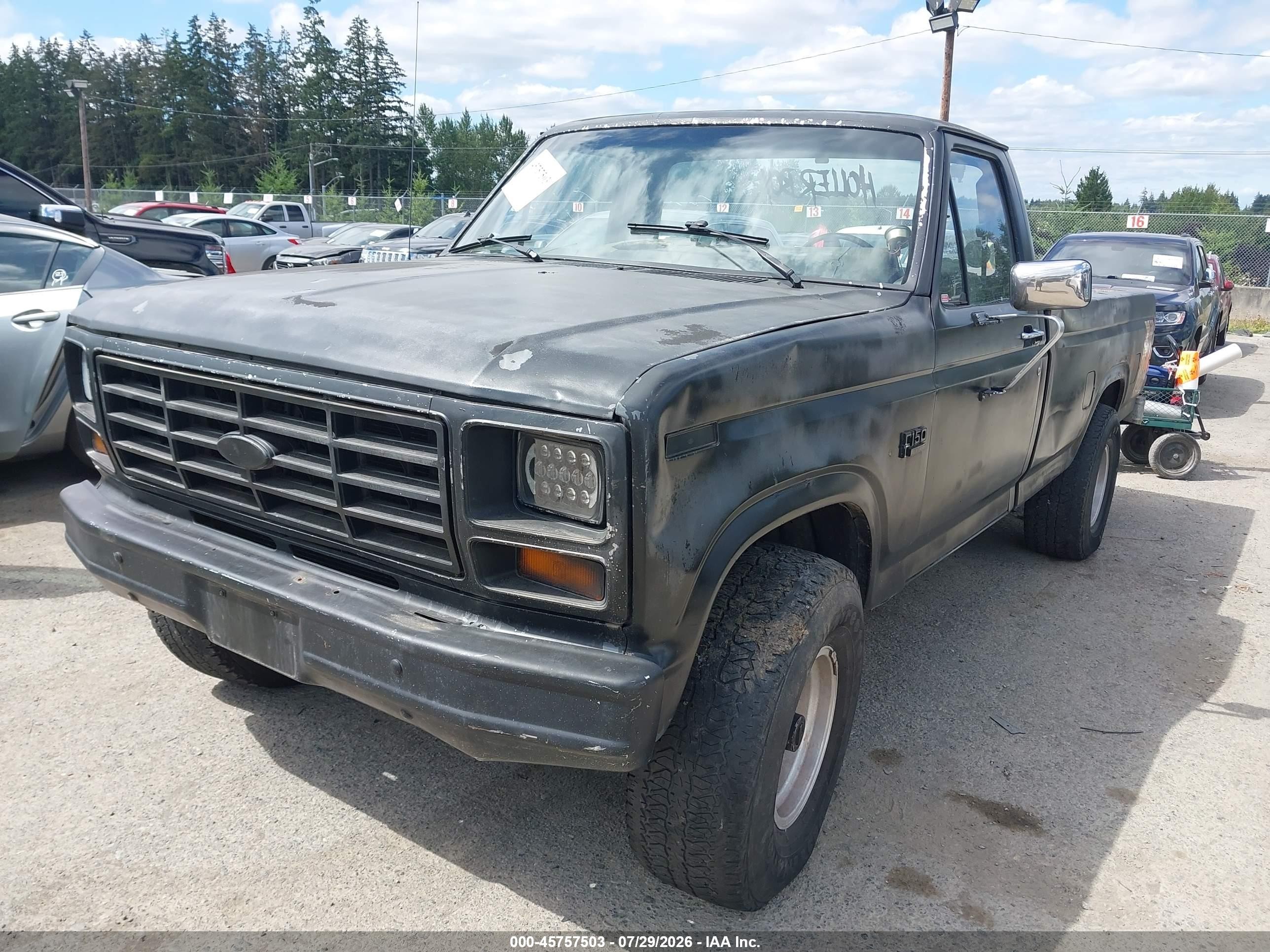 1986 Ford F150 Black vin: 2FTEF14N4GCB49207