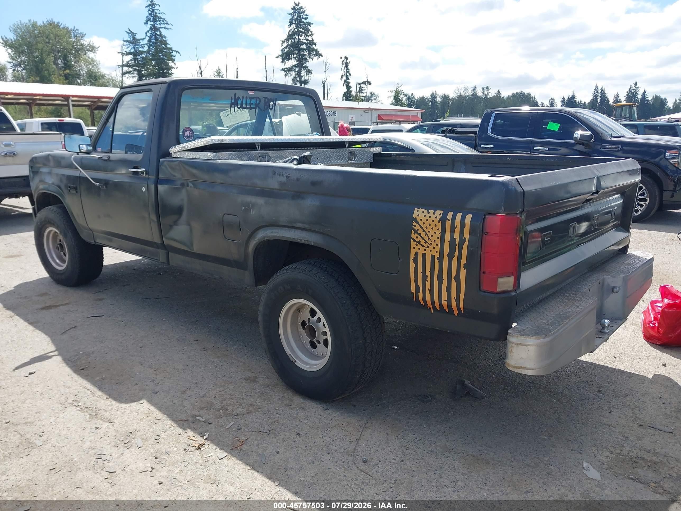 1986 Ford F150 Black vin: 2FTEF14N4GCB49207