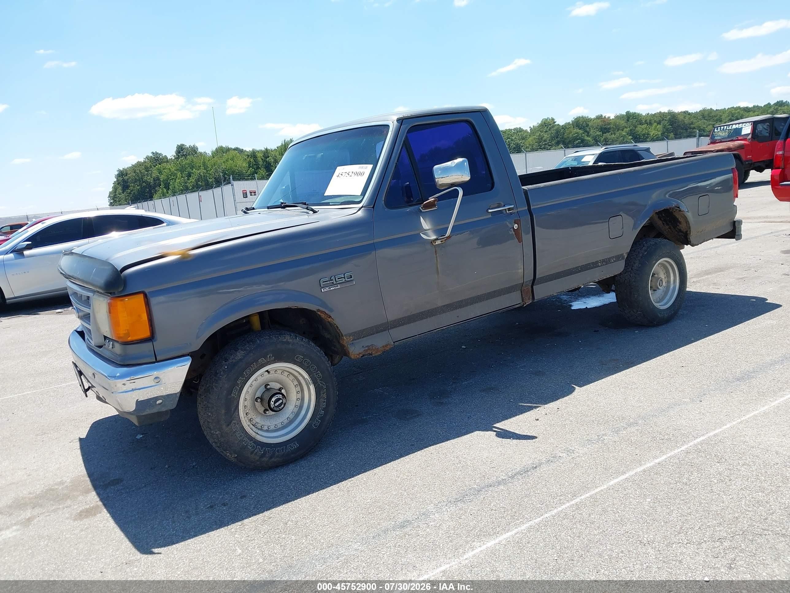 1991 Ford F150 Gray vin: 2FTEF14Y0MCA57825