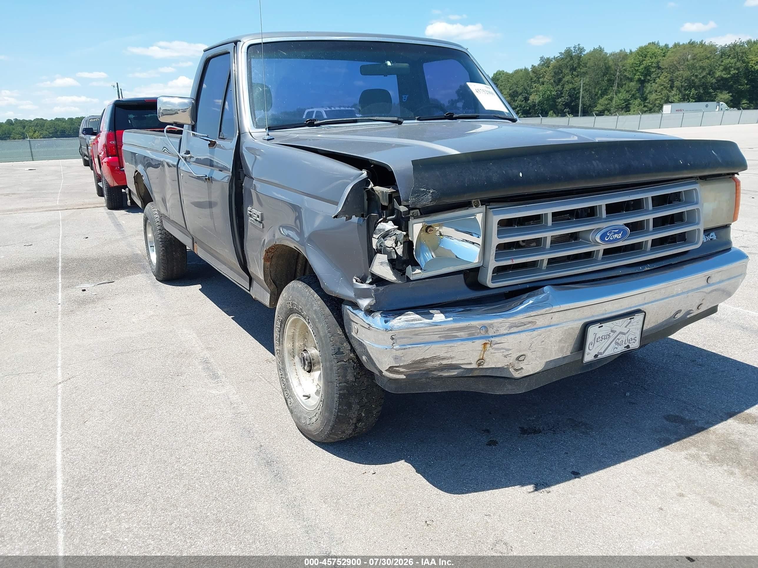 1991 Ford F150 Gray vin: 2FTEF14Y0MCA57825