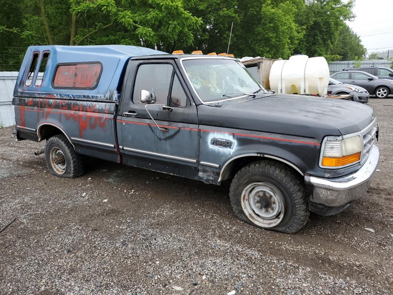 1993 Ford F250 Black vin: 2FTHF25M4PCA65655