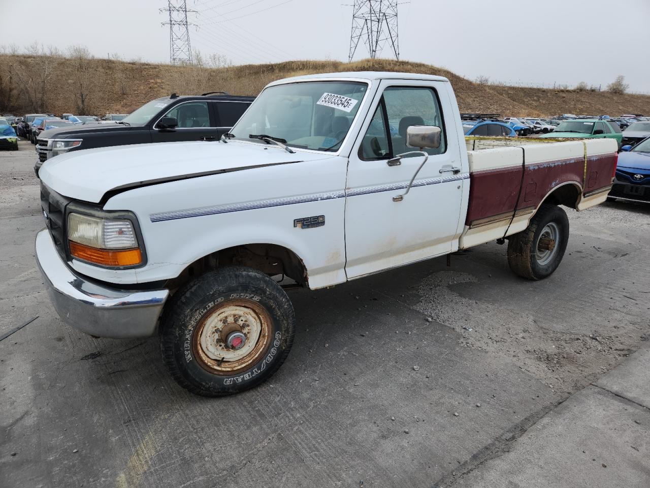 1993 Ford F250 Двухцветный vin: 2FTHF26GXPCA39702