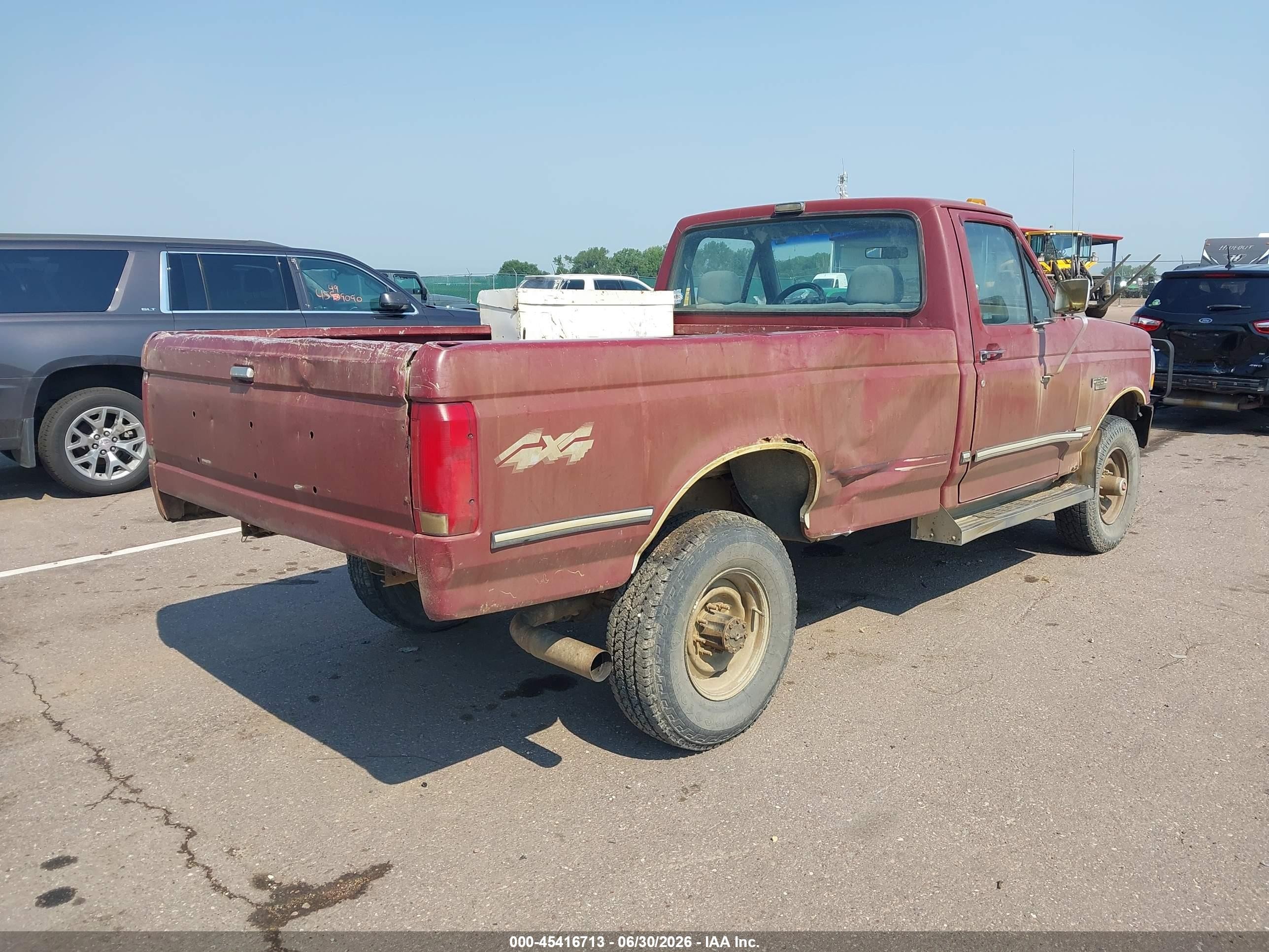 1993 Ford F250   Red vin: 2FTHF26M9PCA57503