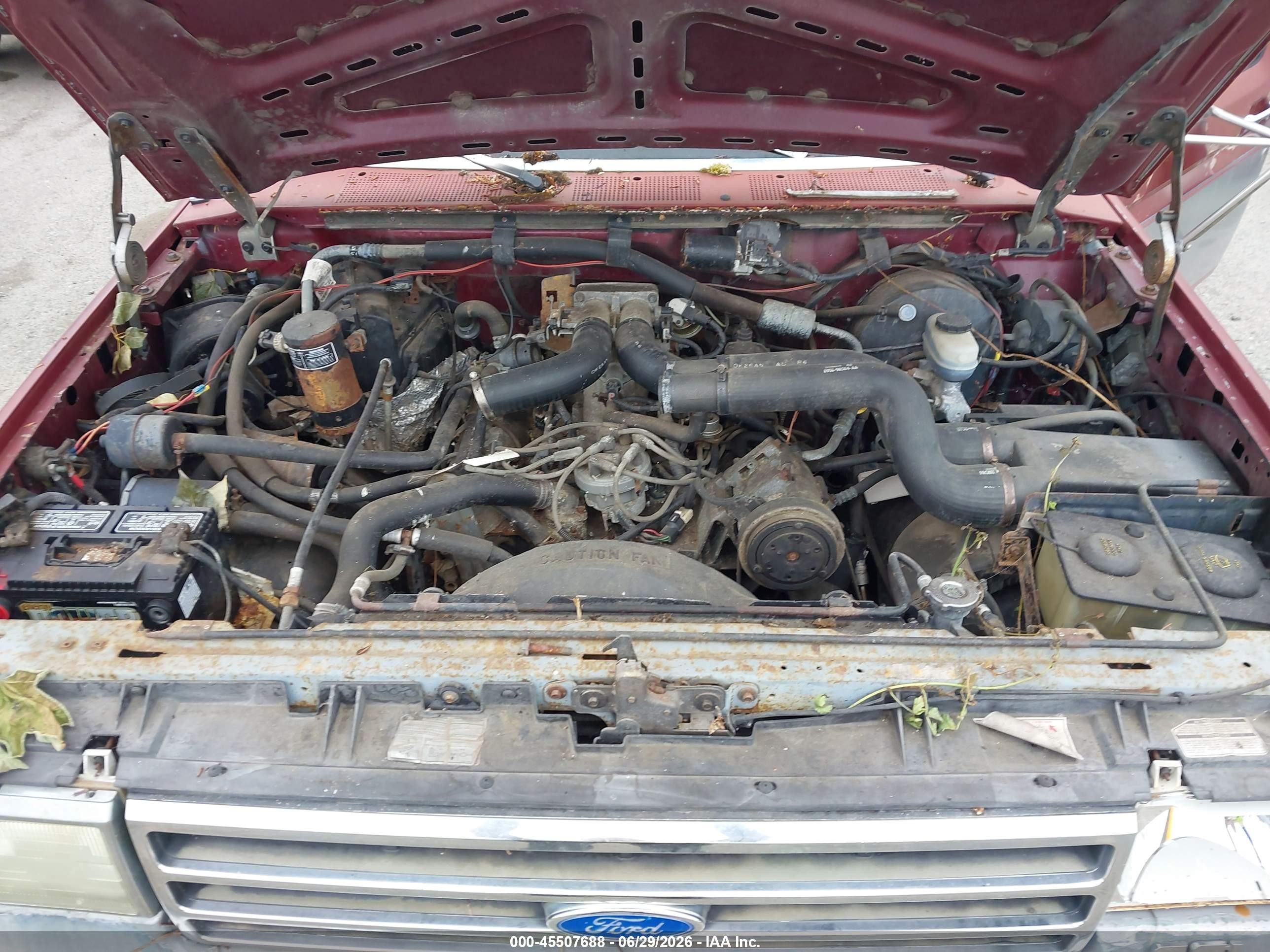 1991 Ford F350   Red vin: 2FTJW35G1MCA44713