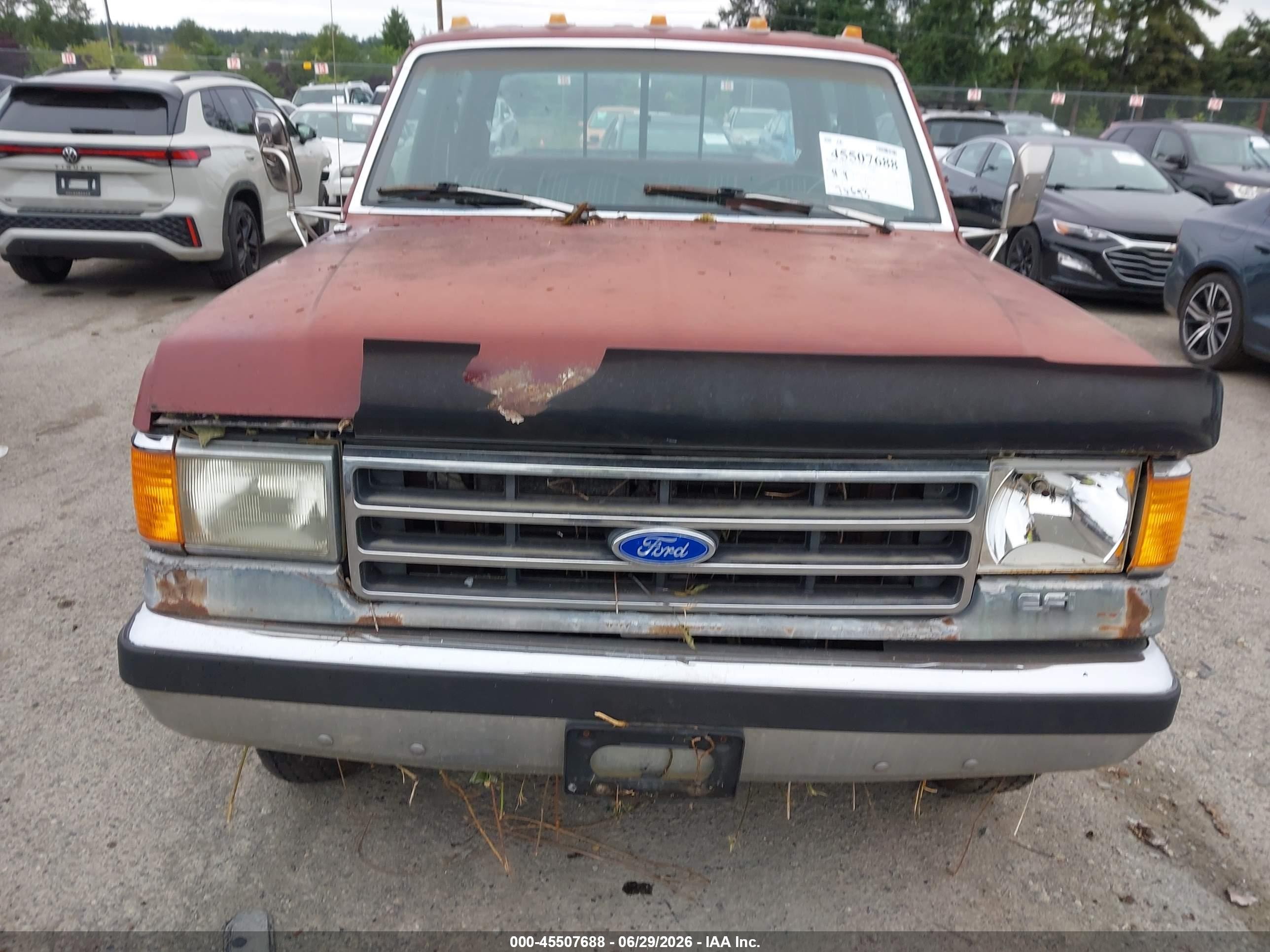 1991 Ford F350   Red vin: 2FTJW35G1MCA44713