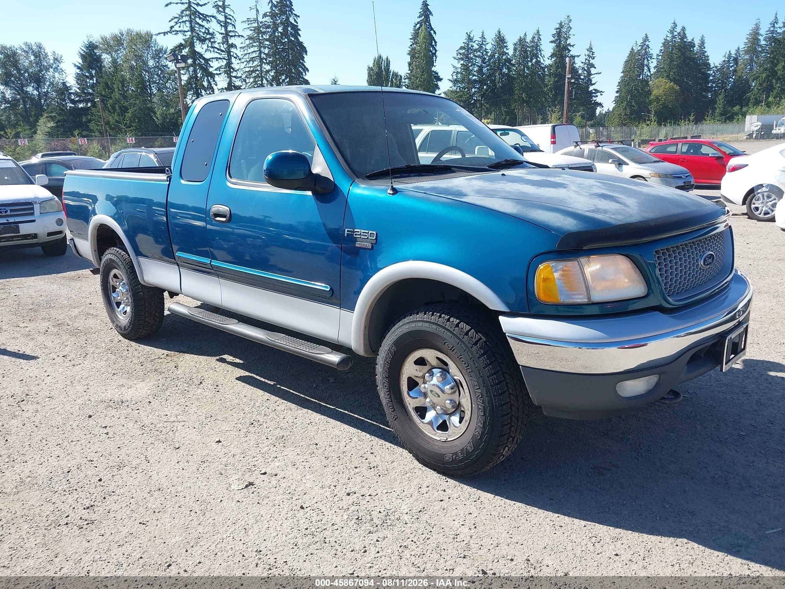 1999 Ford F-250 Lariat/work Series/xl/xlt Blue vin: 2FTPX28L3XCA81356