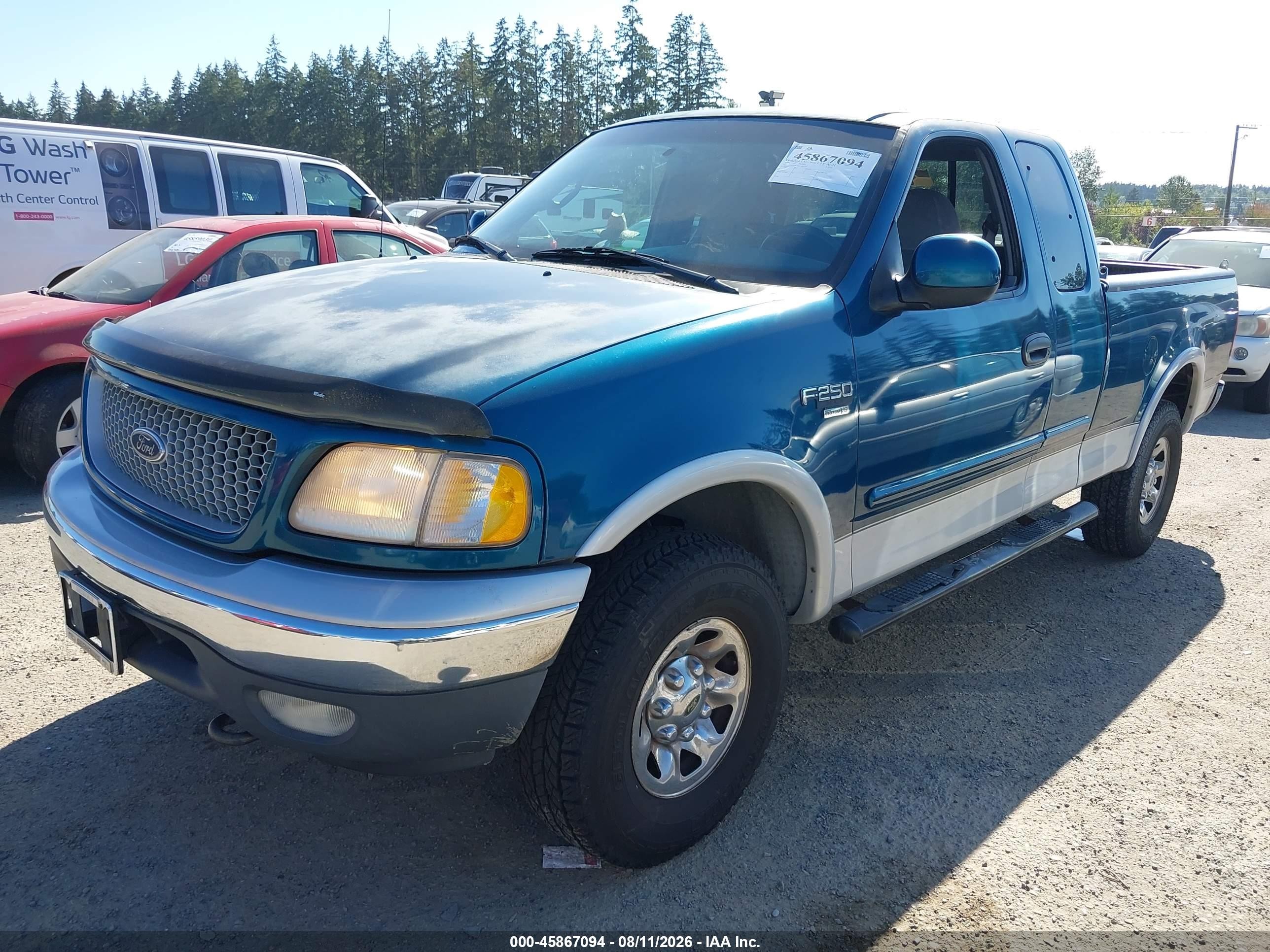 1999 Ford F-250 Lariat/work Series/xl/xlt Blue vin: 2FTPX28L3XCA81356