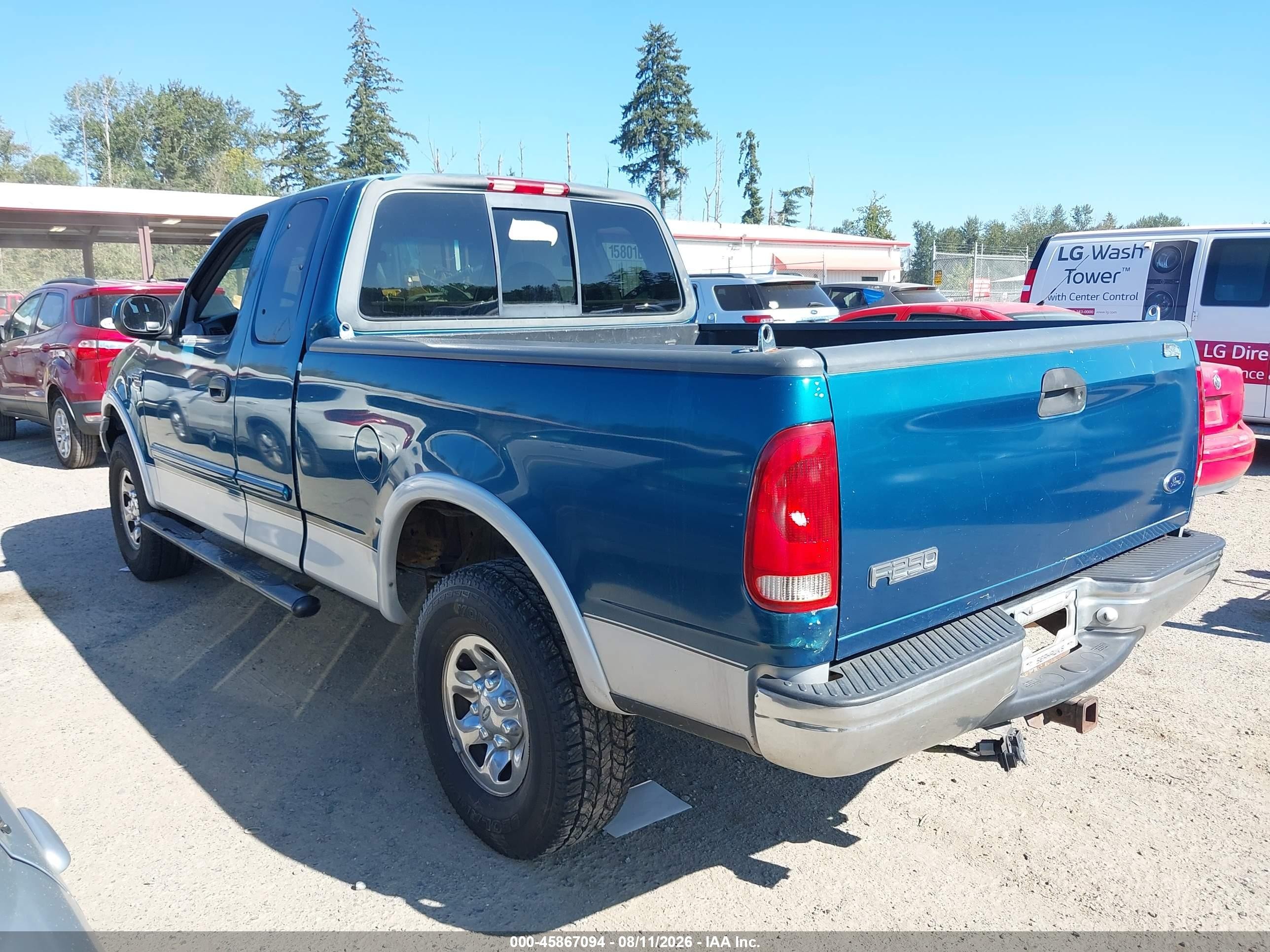 1999 Ford F-250 Lariat/work Series/xl/xlt Blue vin: 2FTPX28L3XCA81356