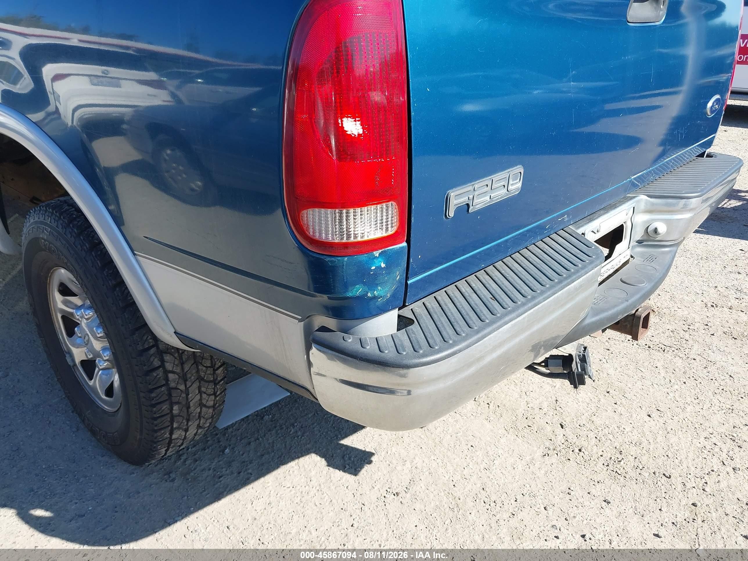 1999 Ford F-250 Lariat/work Series/xl/xlt Blue vin: 2FTPX28L3XCA81356