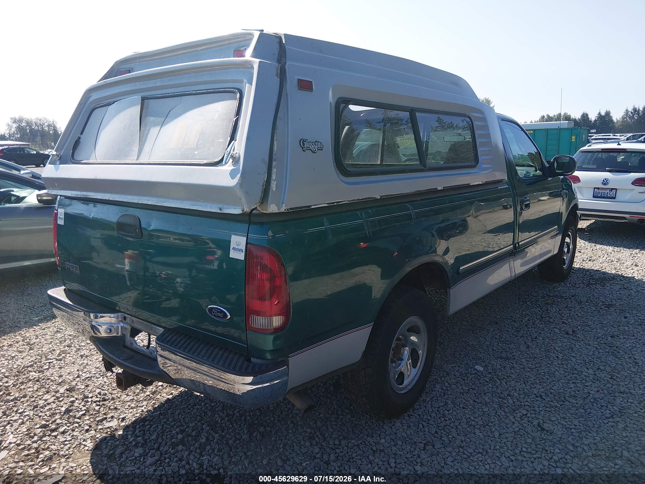 1998 Ford F-150 Lariat/standard/xl/xlt Зеленый vin: 2FTRF17W2WCA60627