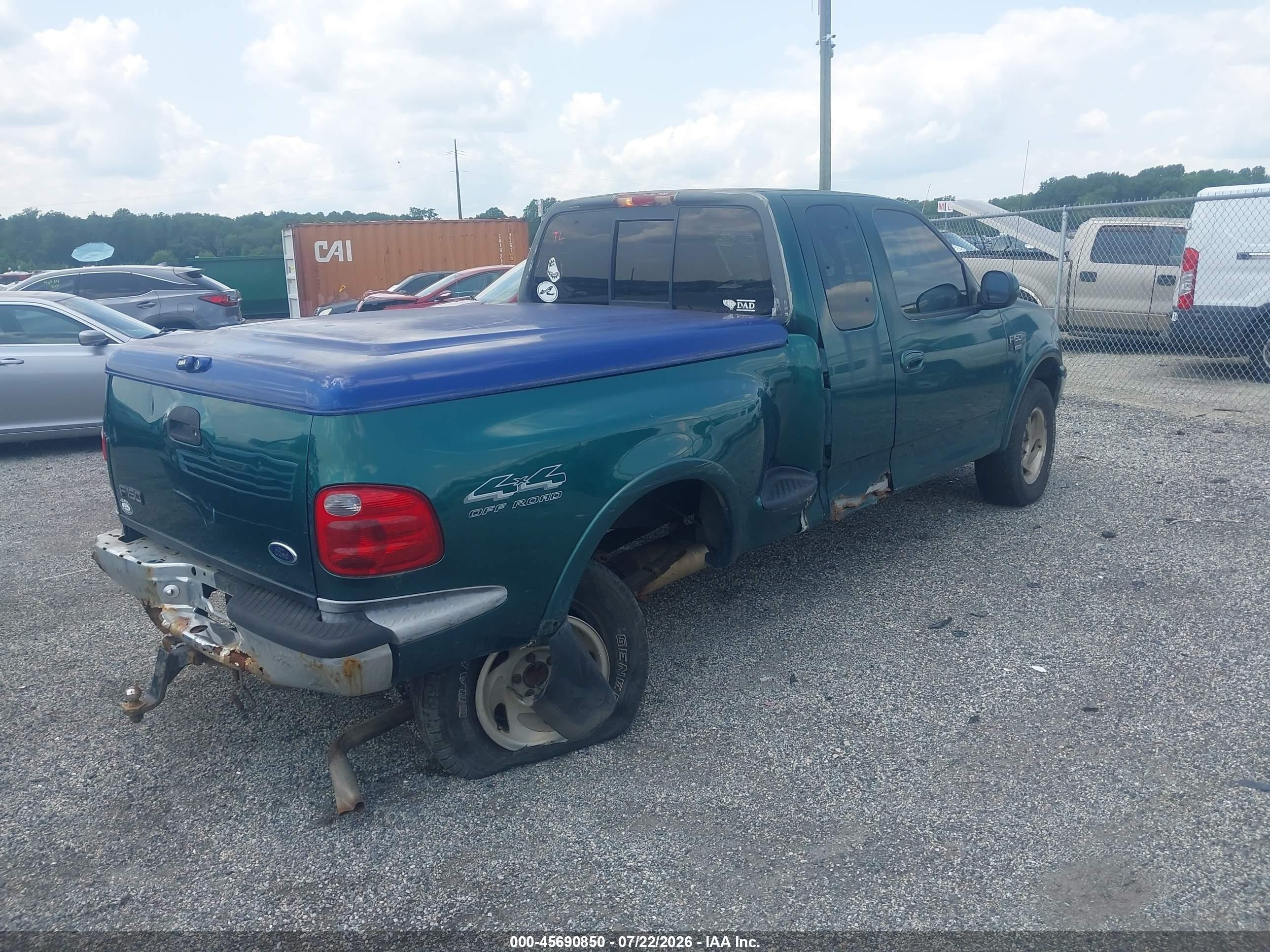 2000 Ford F-150 Lariat/xl/xlt Green vin: 2FTRX08L6YCA26883