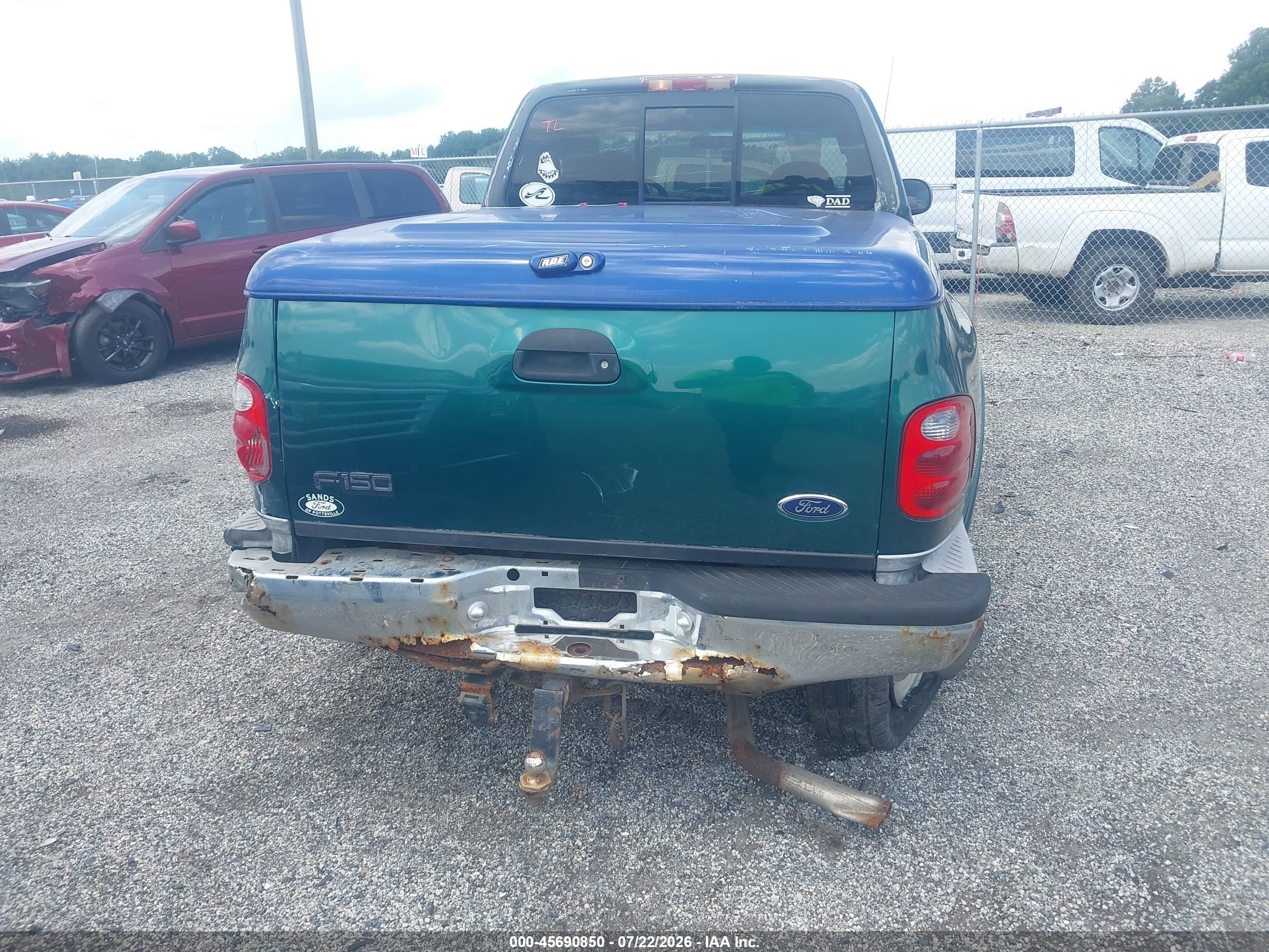 2000 Ford F-150 Lariat/xl/xlt Green vin: 2FTRX08L6YCA26883