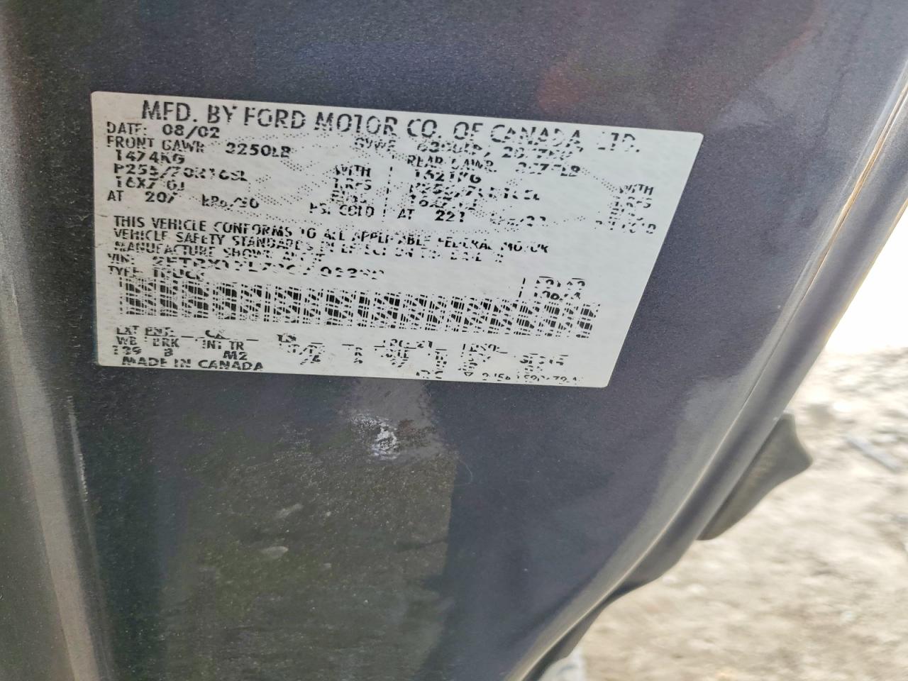 2003 Ford F150 Charcoal vin: 2FTRX17L73CA05332