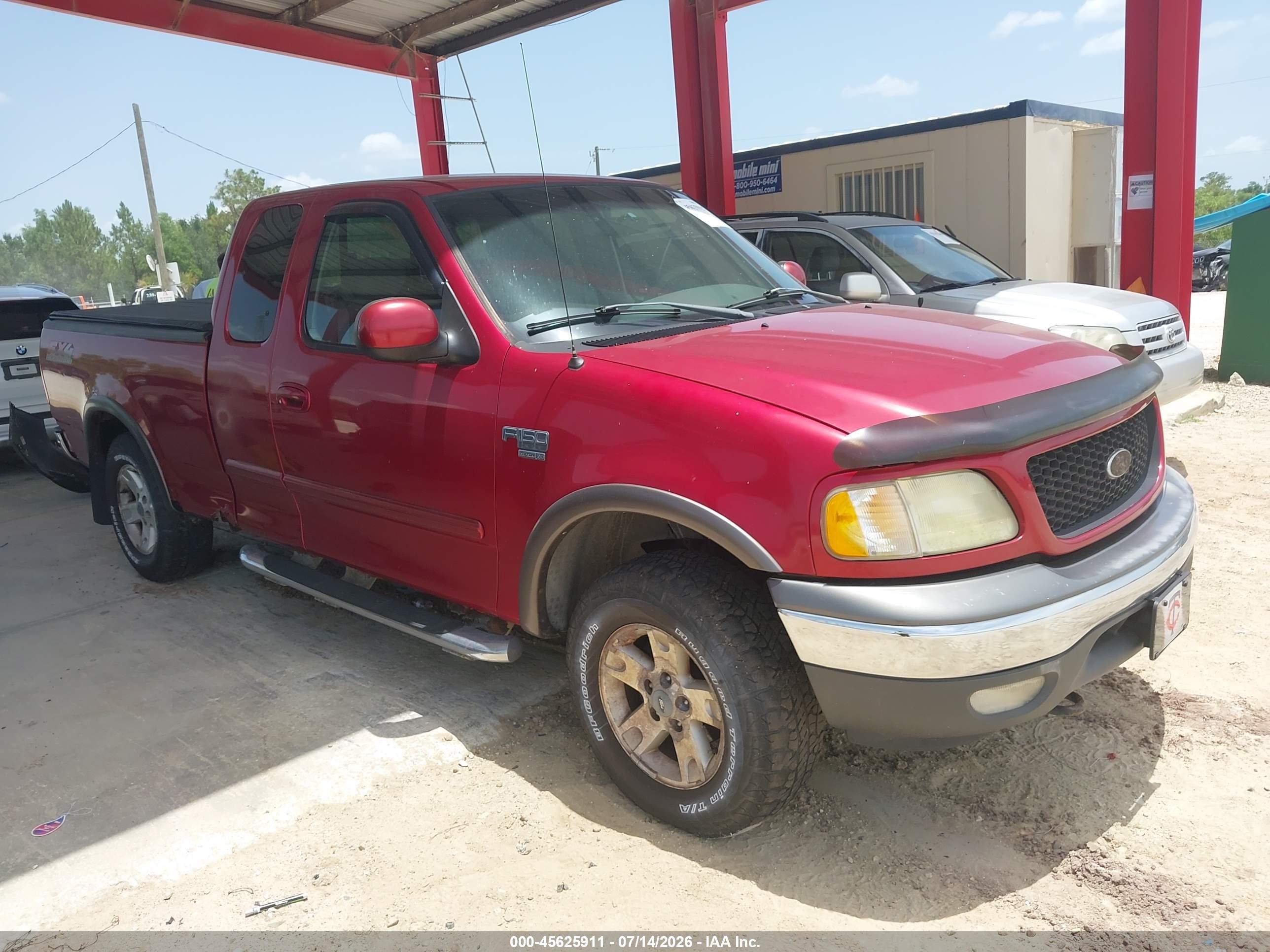 2002 Ford F-150 Lariat/xl/xlt Red vin: 2FTRX18L02CA96148